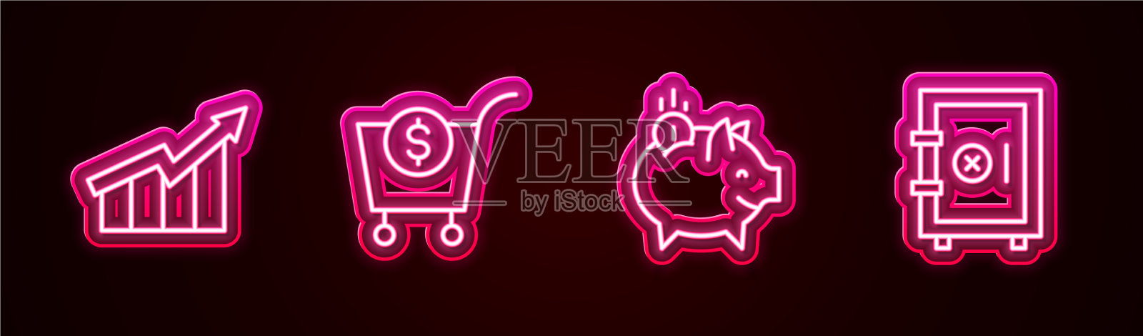 设线金融增长增加购物车插画图片素材