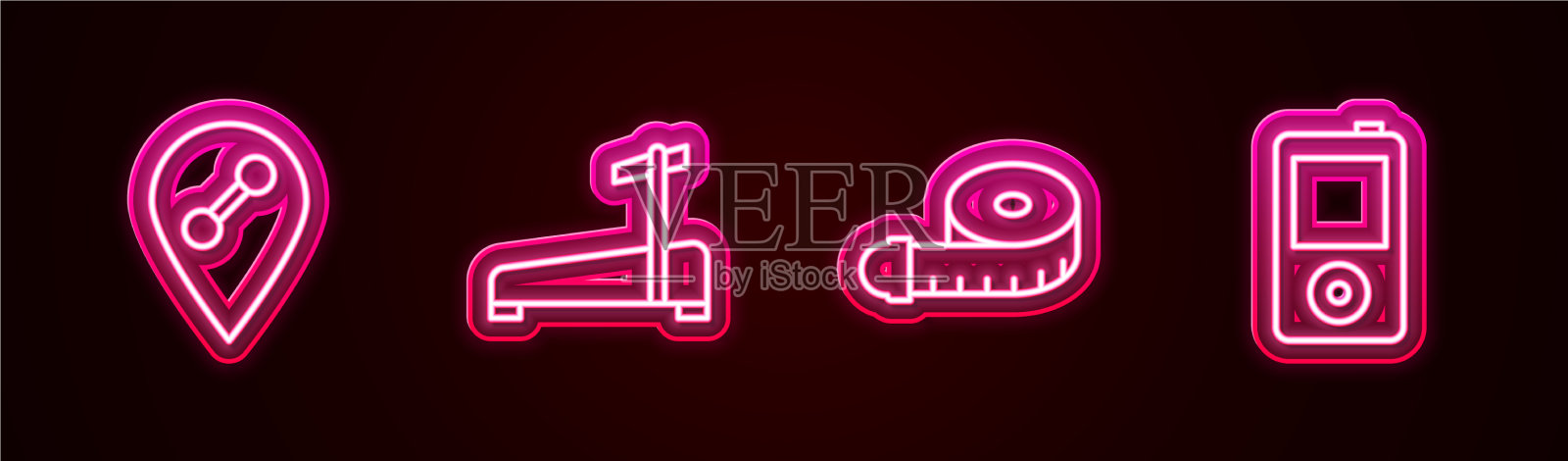 设置线位置健身房跑步机胶带插画图片素材