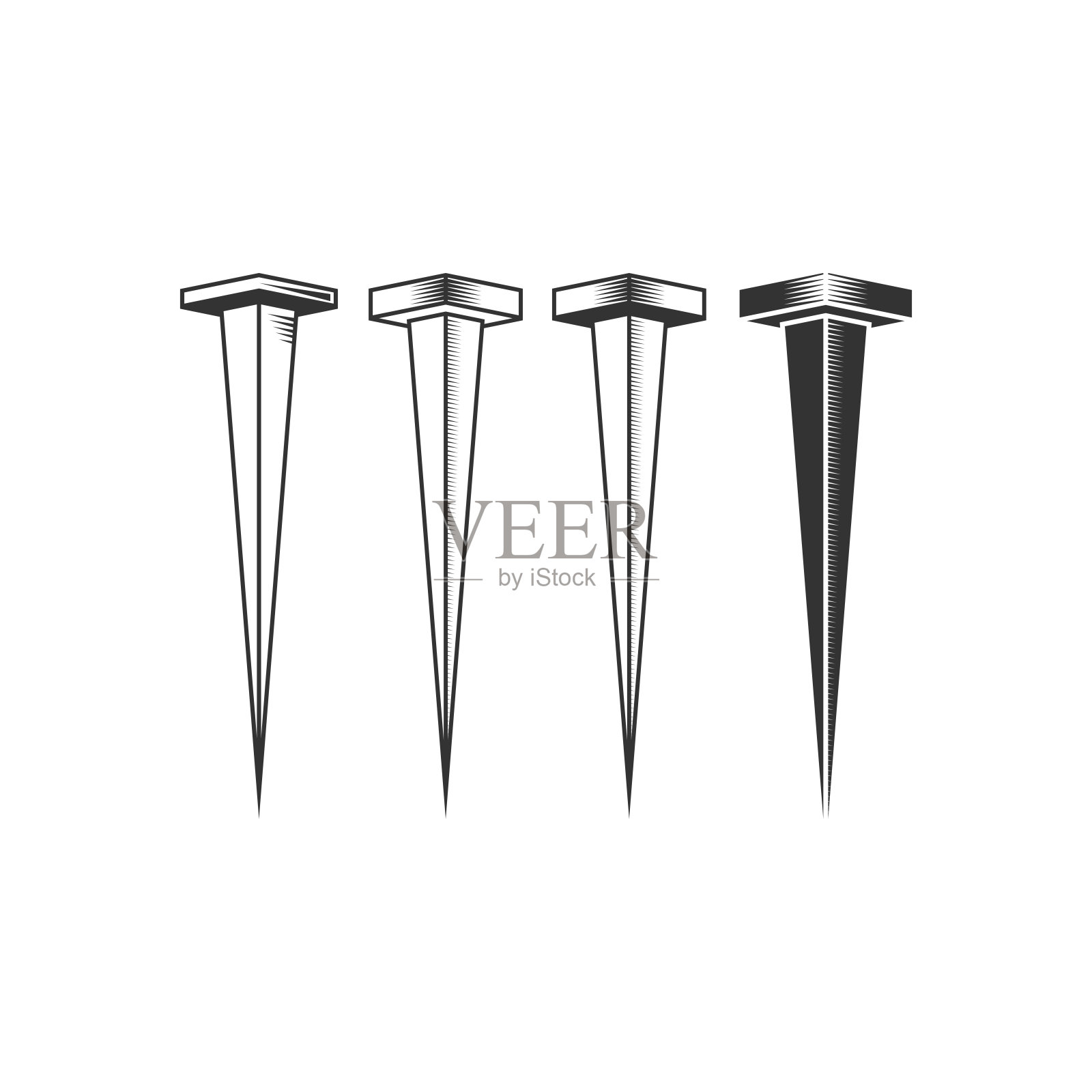 基督教的插图。教堂的标志。十字钉向量集。设计元素图片