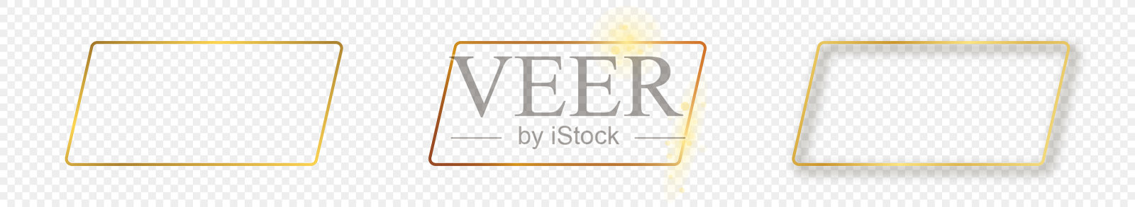 金光闪闪的圆形矩形框架设计元素图片