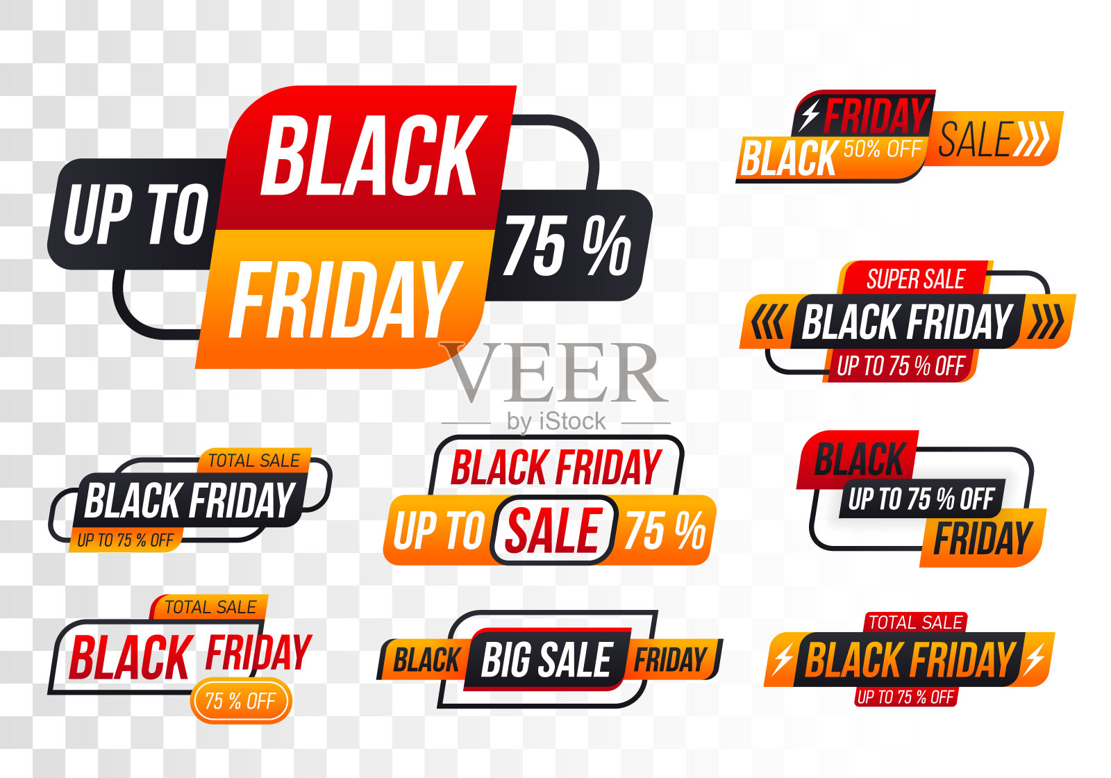 黑色星期五打折、大甩卖、特价。设计元素图片