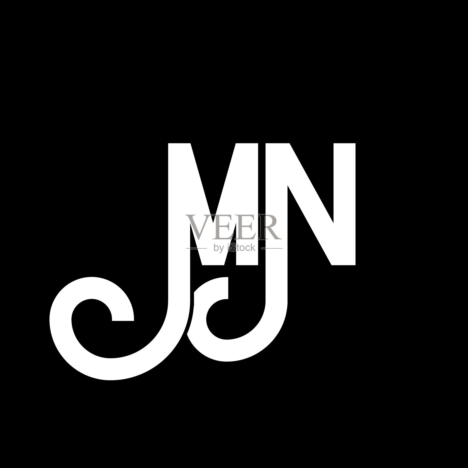 Mn字母标志设计的首字母Mn标志插画图片素材