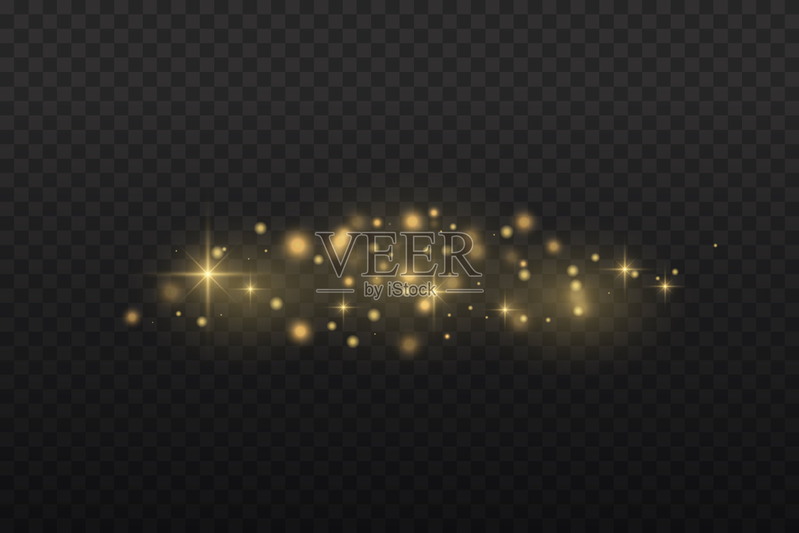 黄尘，美光闪烁，散景效果插画图片素材