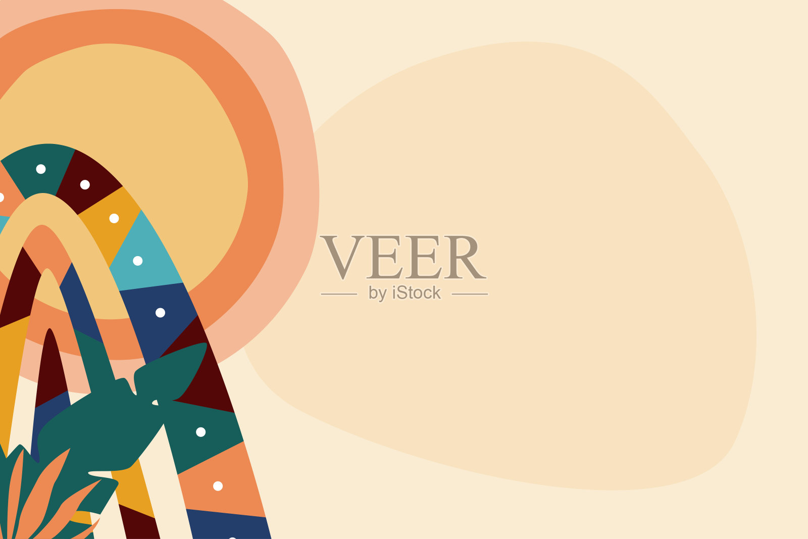 非洲旅游度假主题。传统民族符号图标图案背景插画图片素材