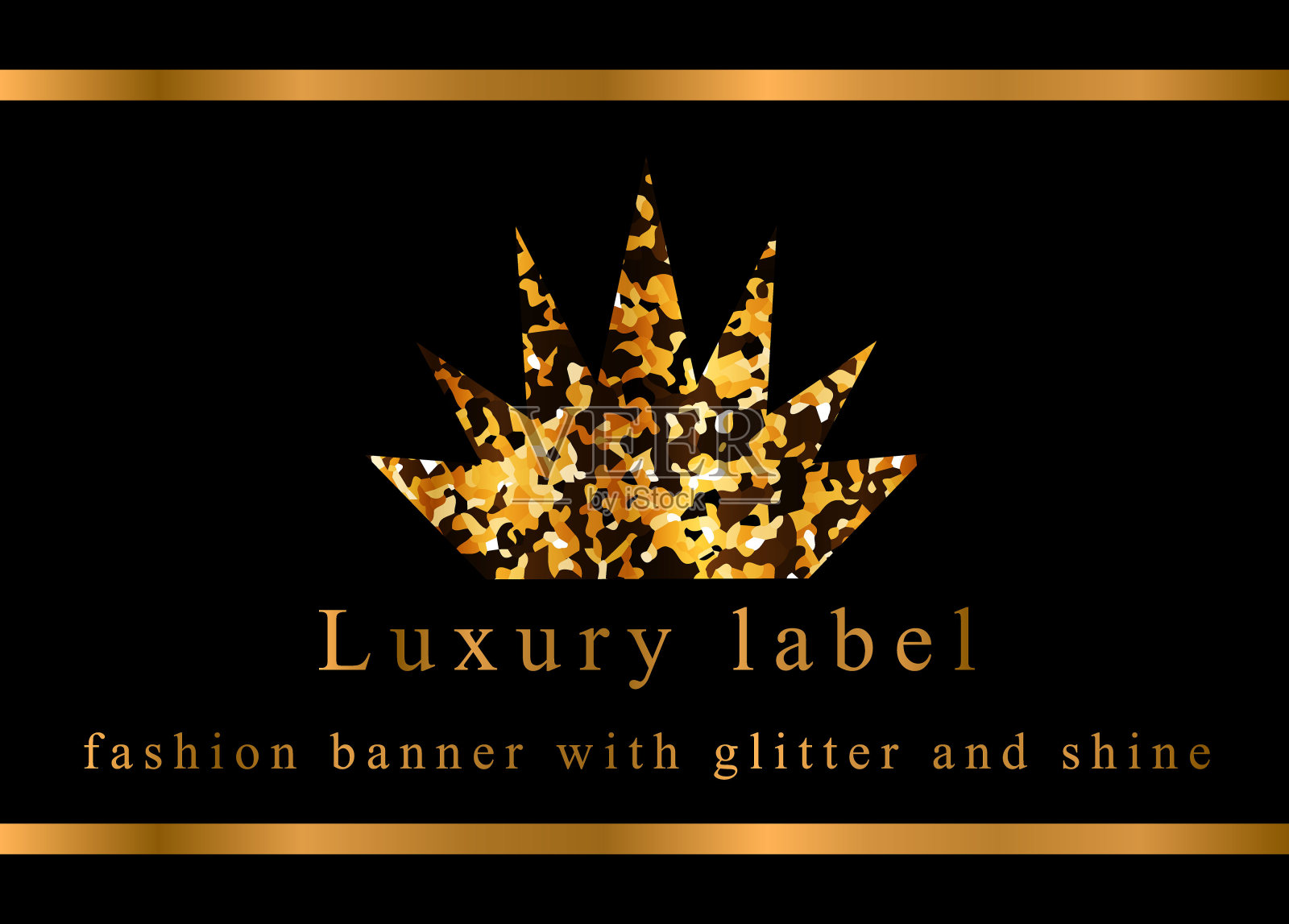 金皇冠。奢侈品牌、标志或包装。标志设计。插画图片素材