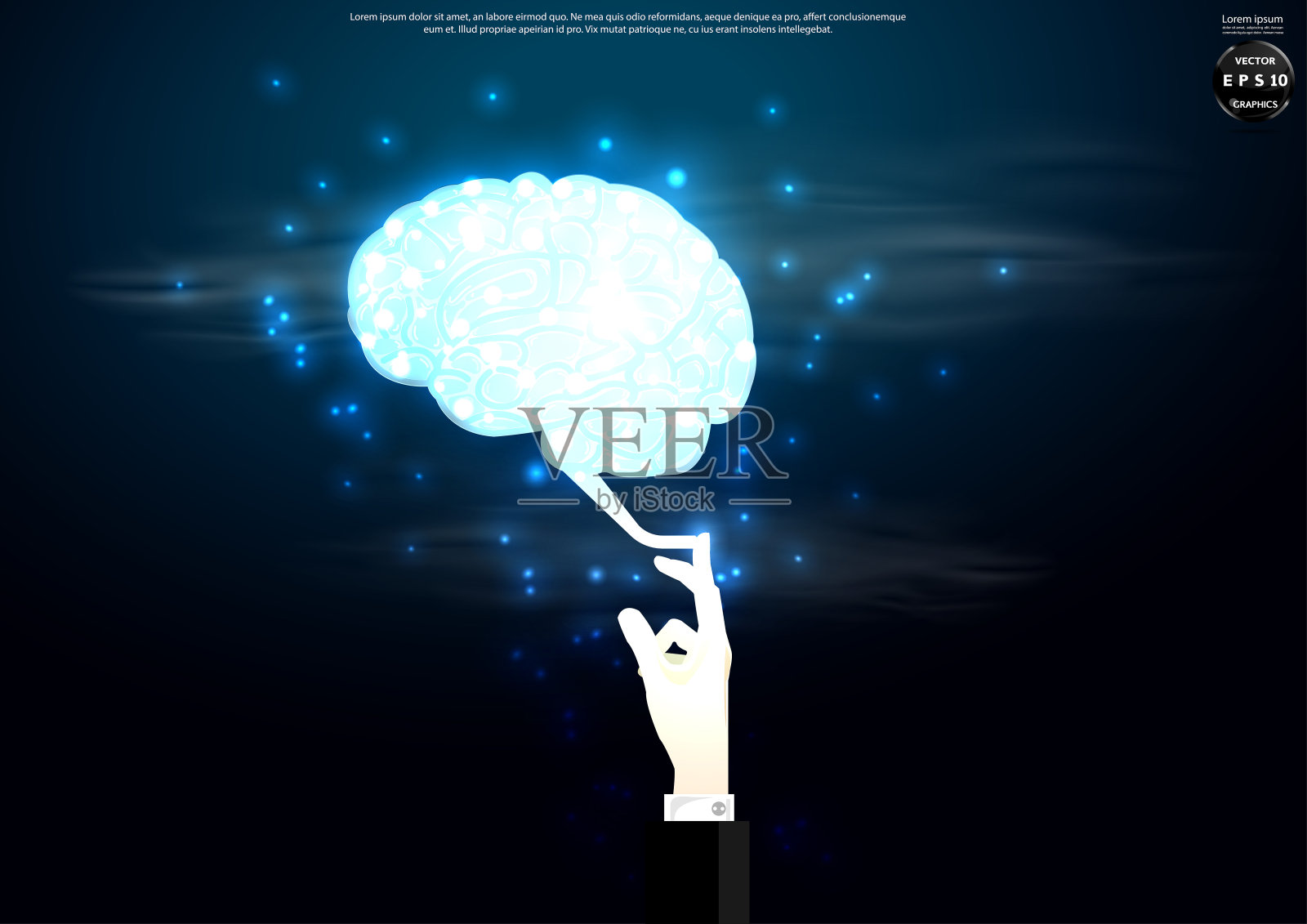 插画商业设计绘画艺术构思和概念思考创意。为了成功，计划，思考，搜索，分析，沟通，未来的想法，创新的技术现代。插画图片素材