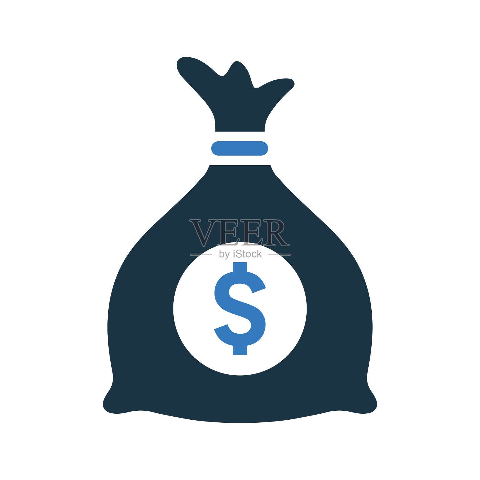 包包，美元，金钱偶像。简单的可编辑矢量插图。插画图片素材