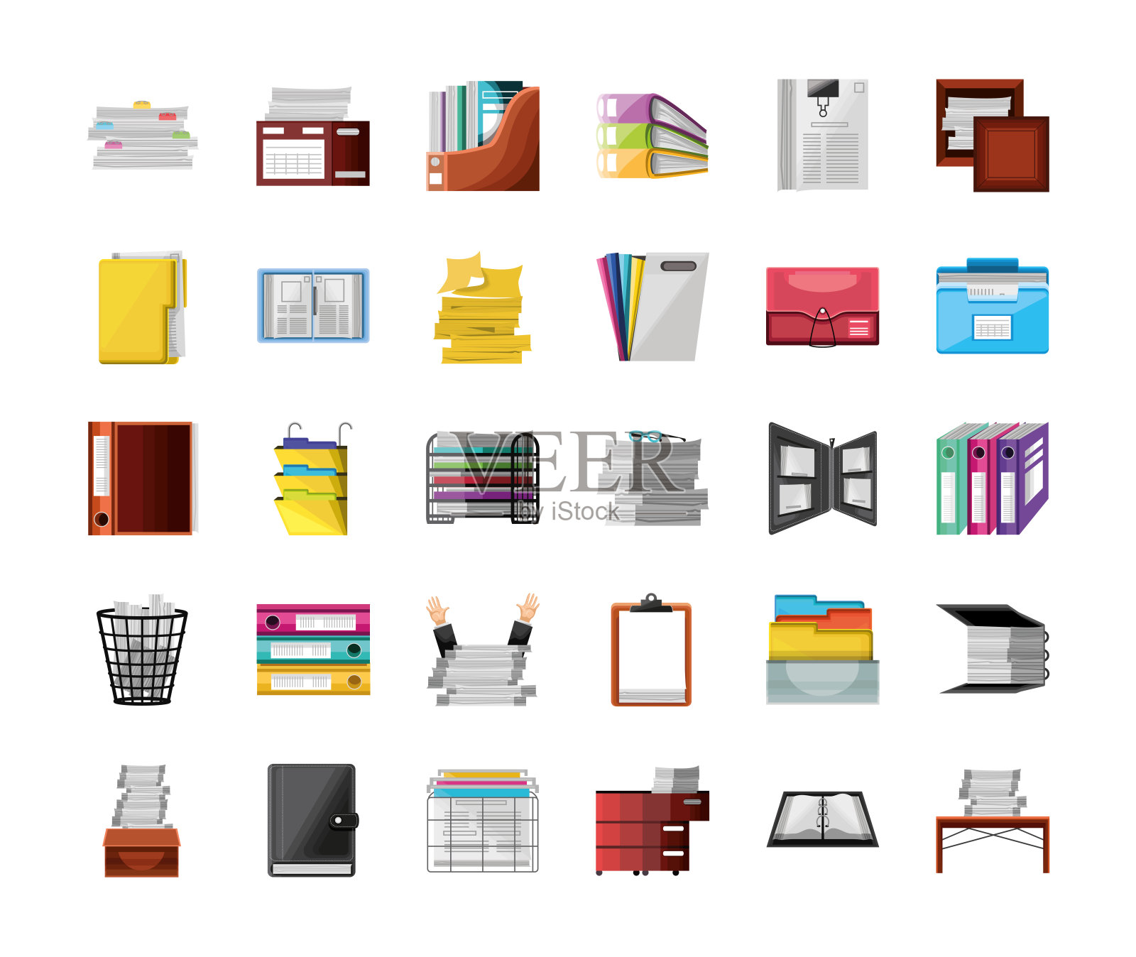 文书工作办公用品插画图片素材