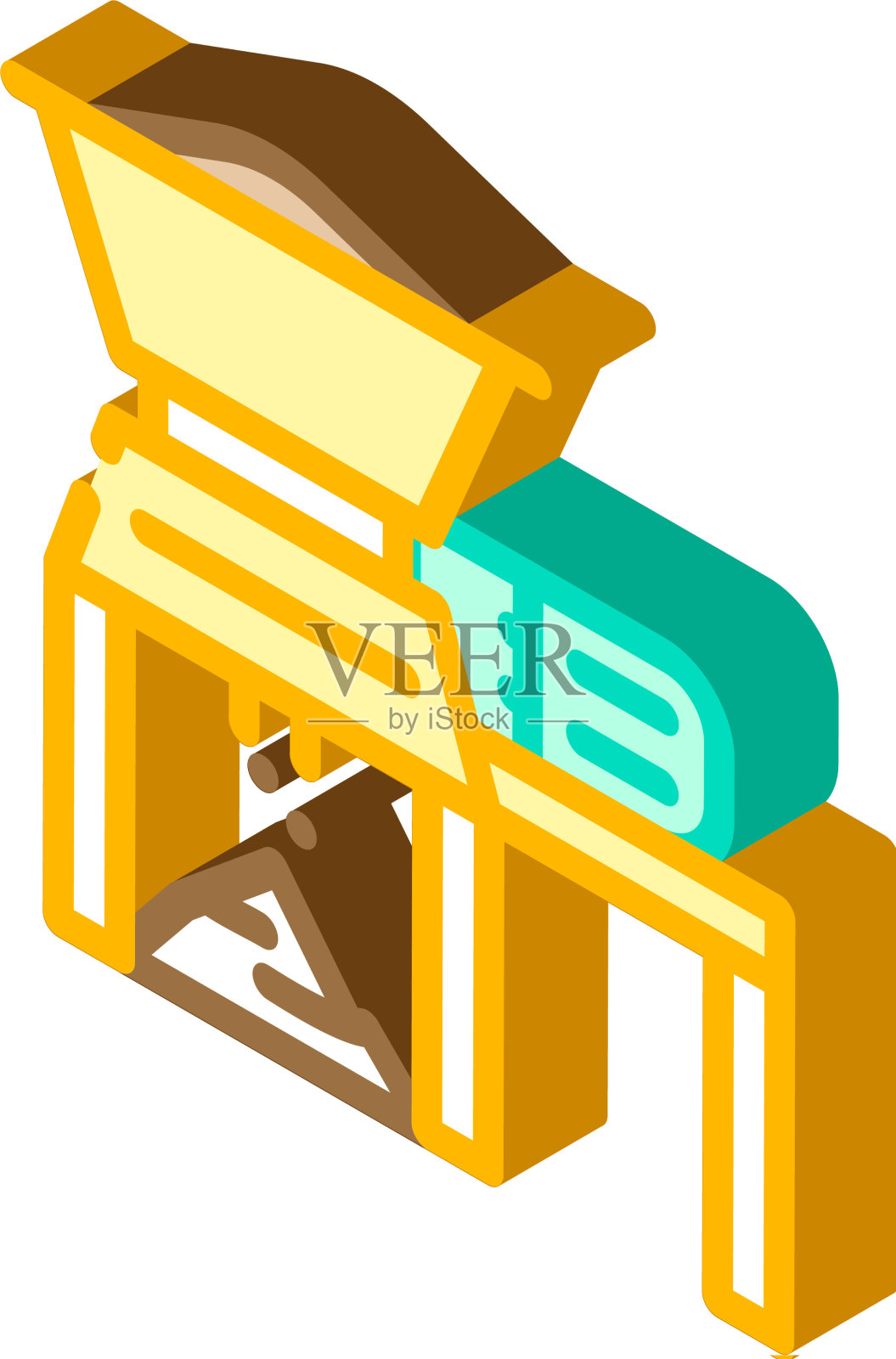 家用垃圾碎纸机等距图标设计元素图片