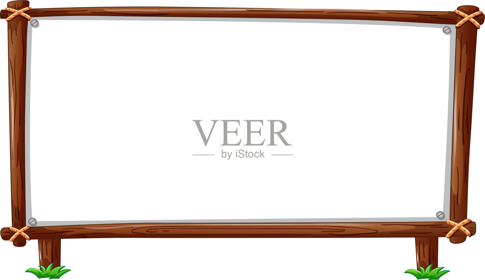 木制框架水平隔离在白色上设计元素图片