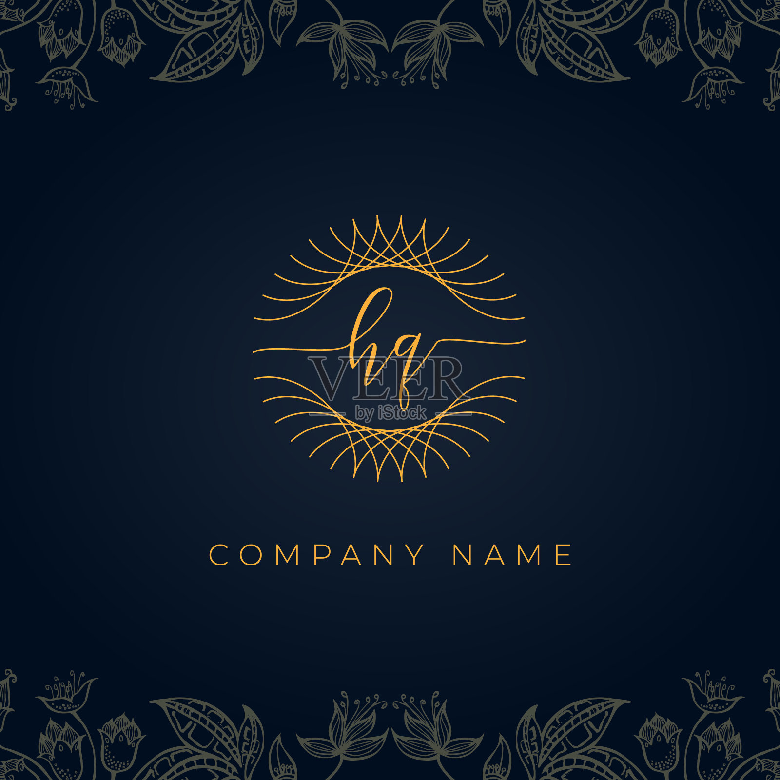 优雅奢华的logo。插画图片素材