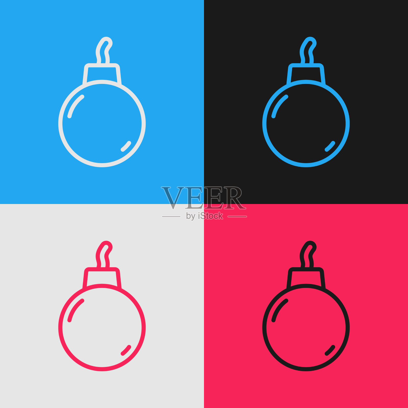 流行艺术线炸弹准备爆炸图标孤立图标素材