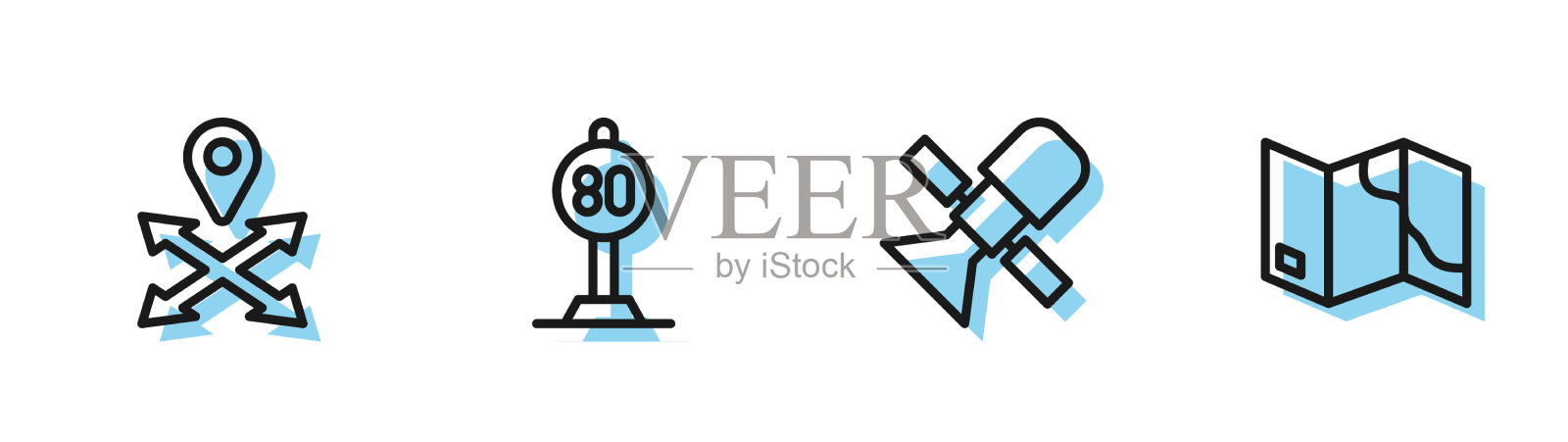 设置线路卫星定位速度限制交通插画图片素材