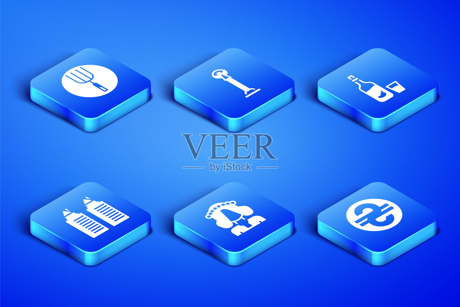 设置乌克兰格里夫尼亚，花园干草叉，女人，双塔第尼普罗，独立纪念碑和伏特加胡椒和玻璃图标。向量图标素材