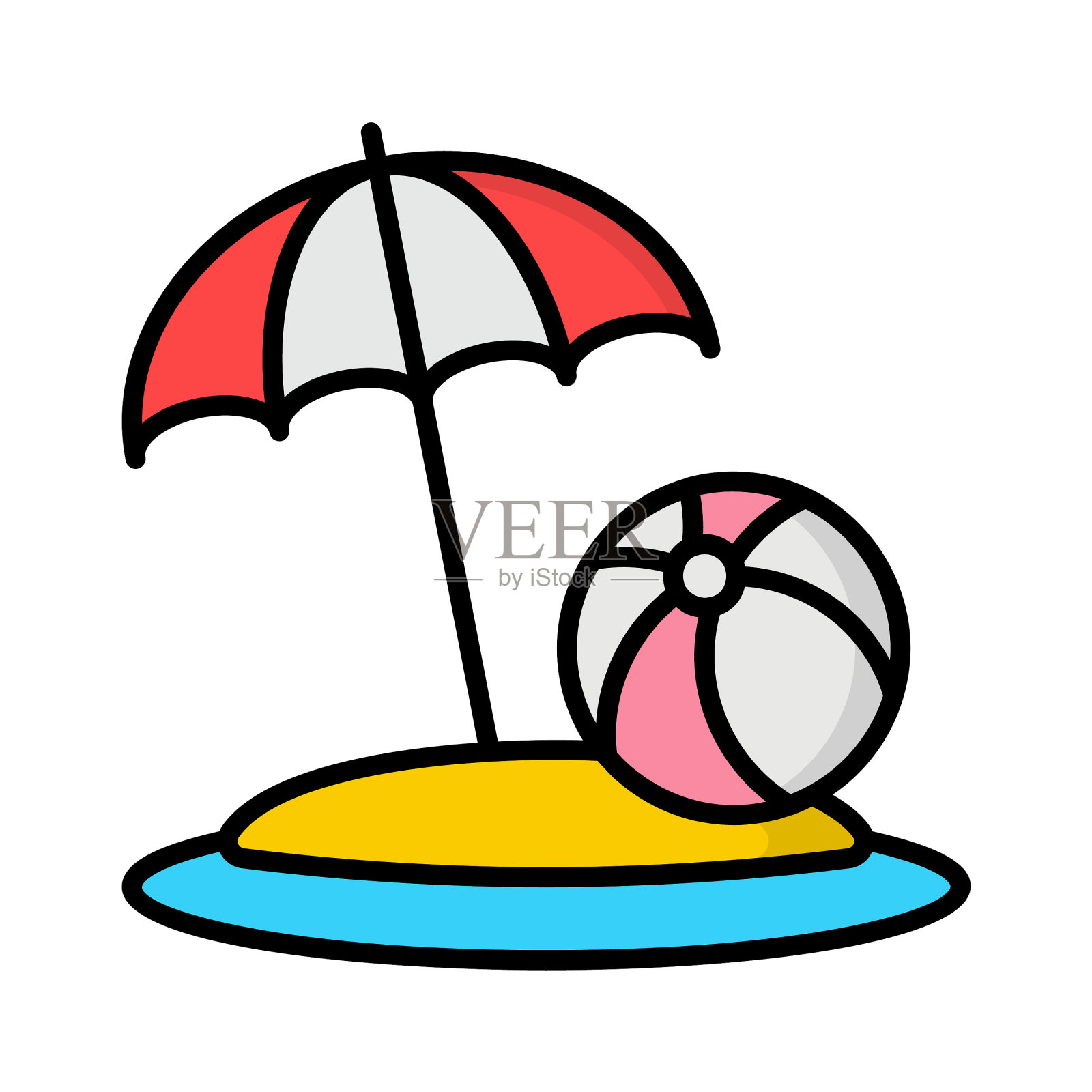 沙滩球图标插画图片素材