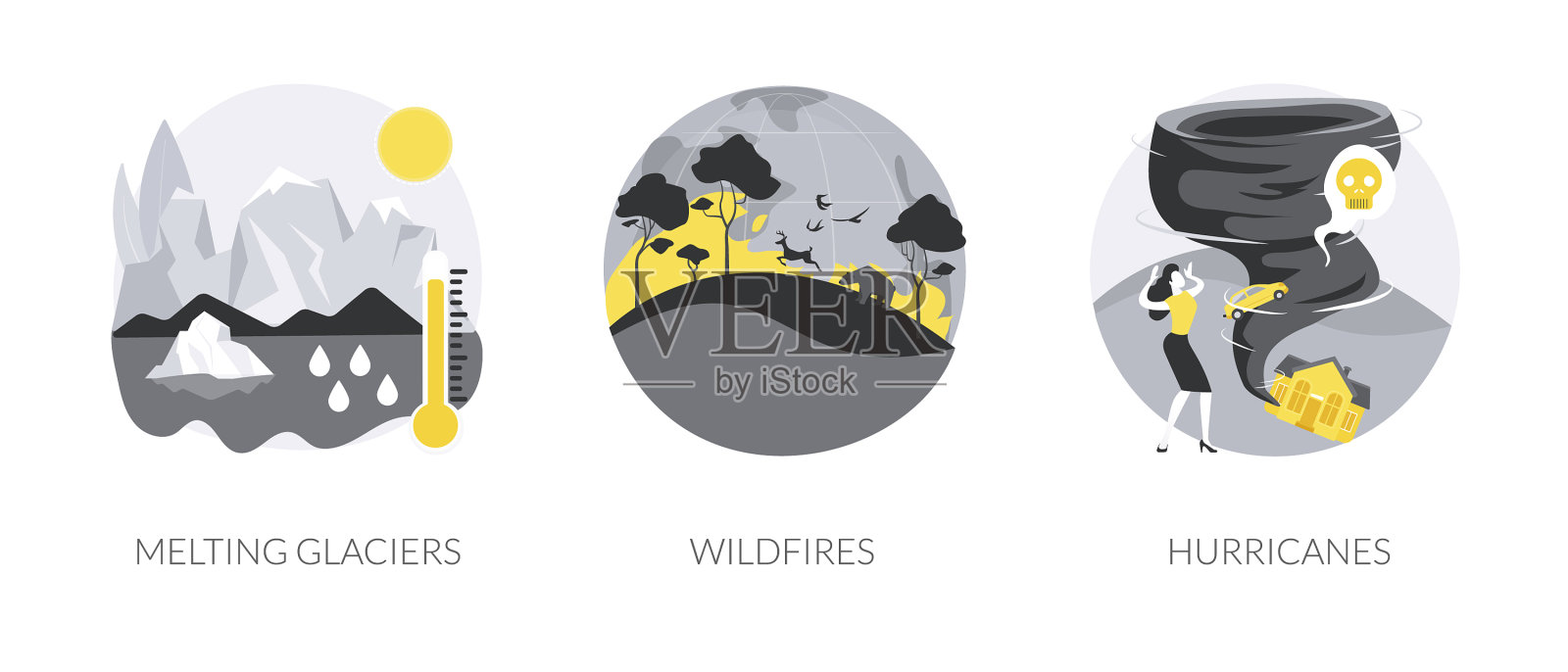 自然灾害抽象概念插画图片素材