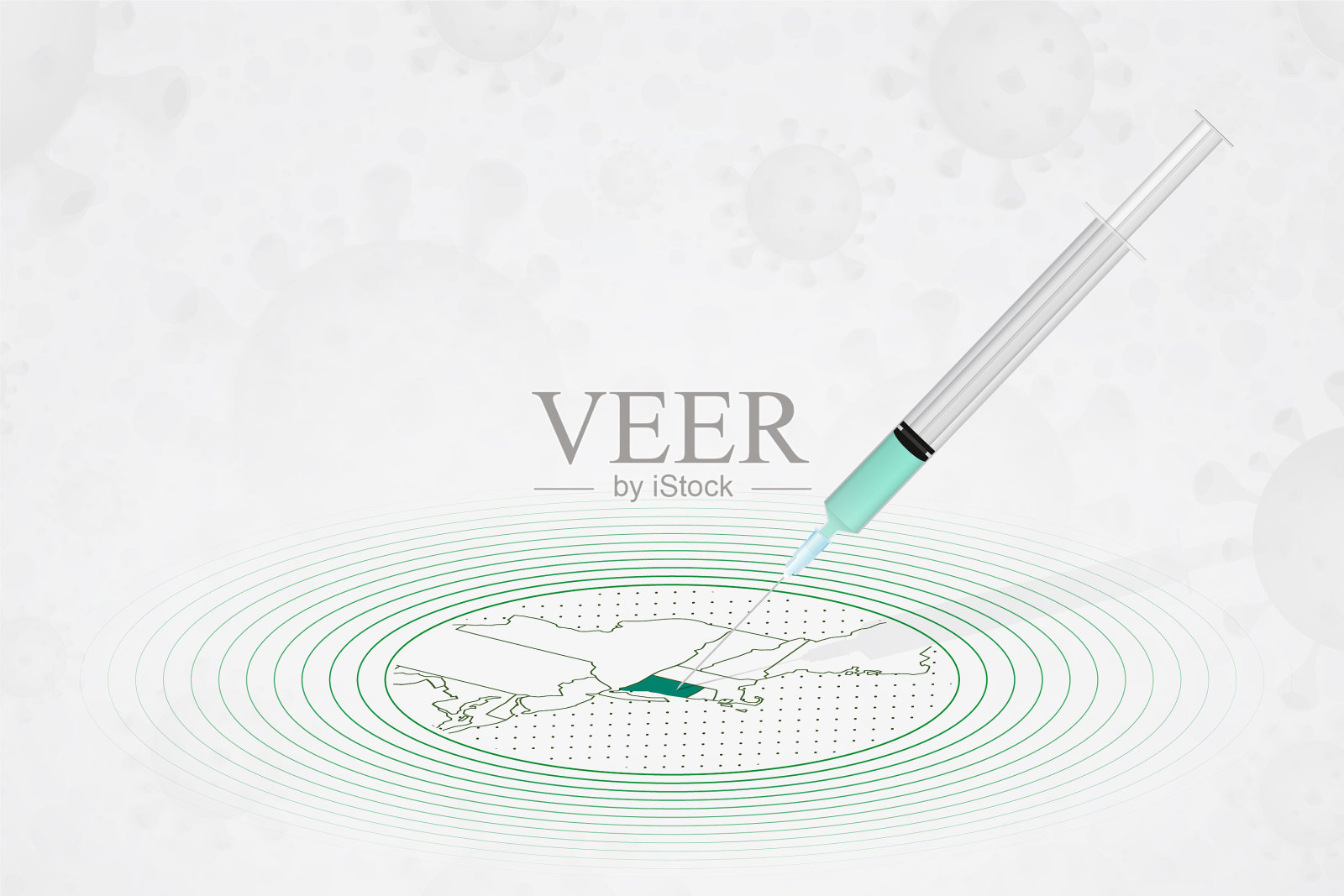 康涅狄格州疫苗接种概念疫苗注射插画图片素材