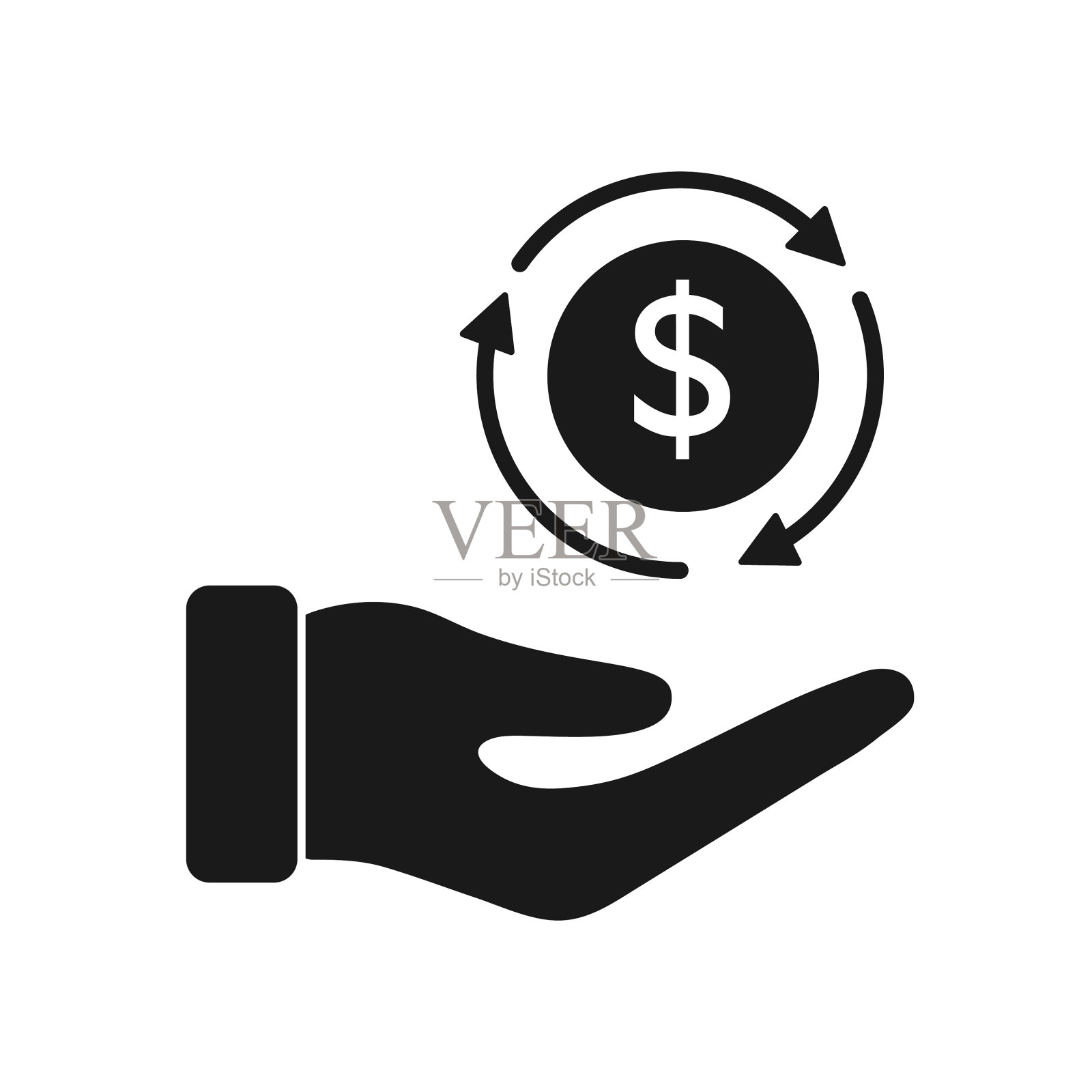 象形钱在手，图标美元设计元素图片