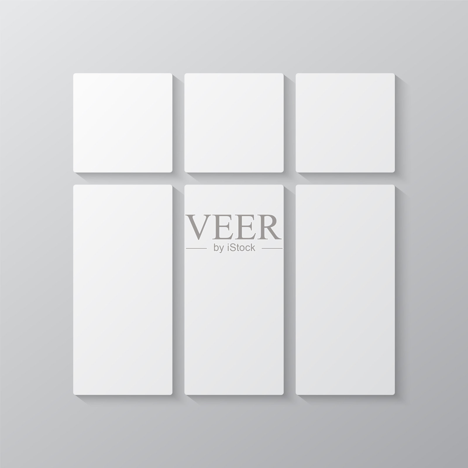 模板拼贴六帧图像照片插画图片素材