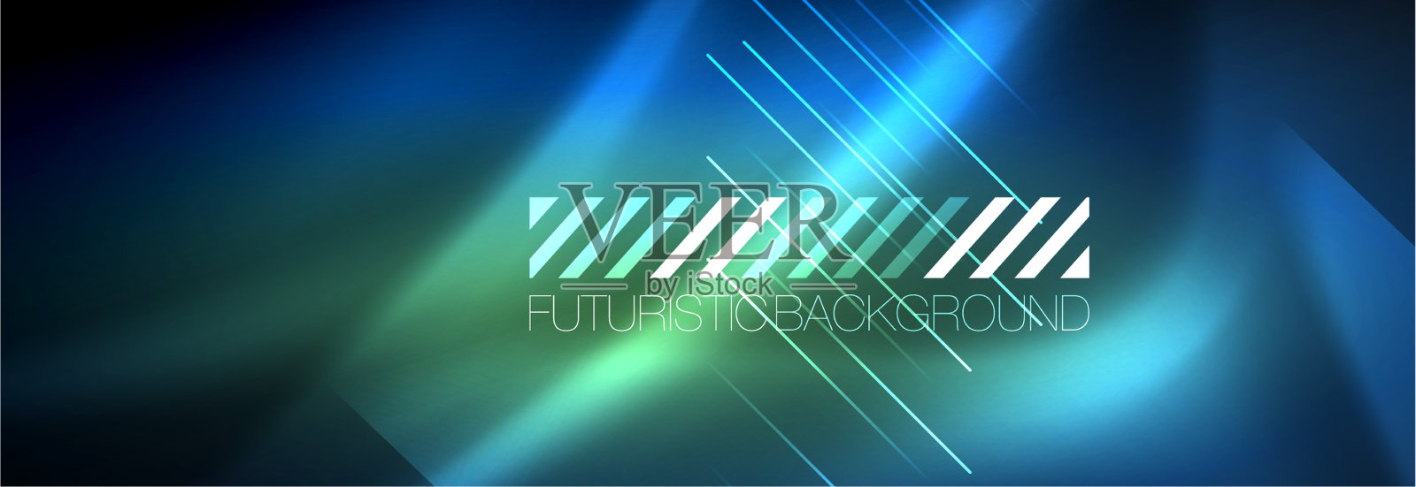 氖发光的线条，神奇的能量和光的运动插画图片素材