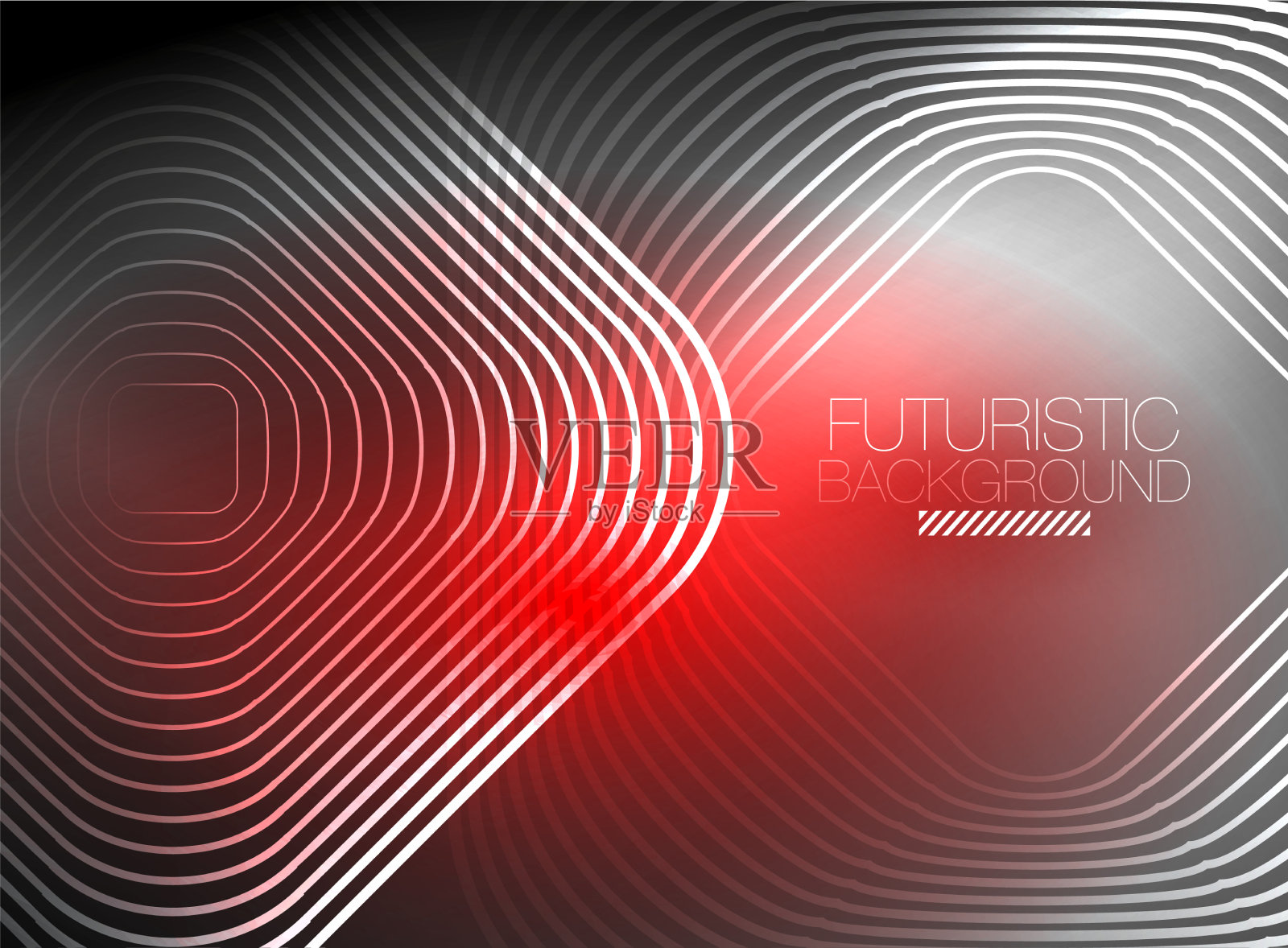 霓虹色方形轮廓线抽象背景插画图片素材