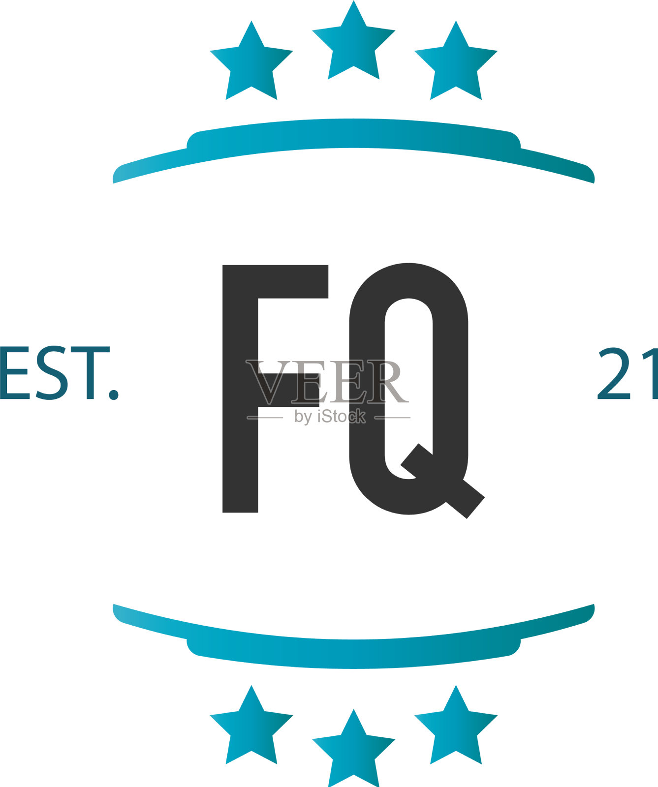 首字母fq星创意logo设计插画图片素材