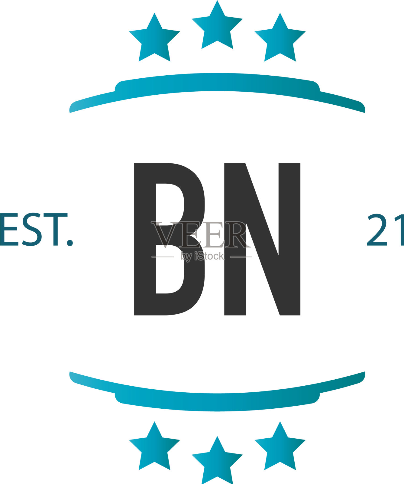 首字母bn星创意logo设计插画图片素材