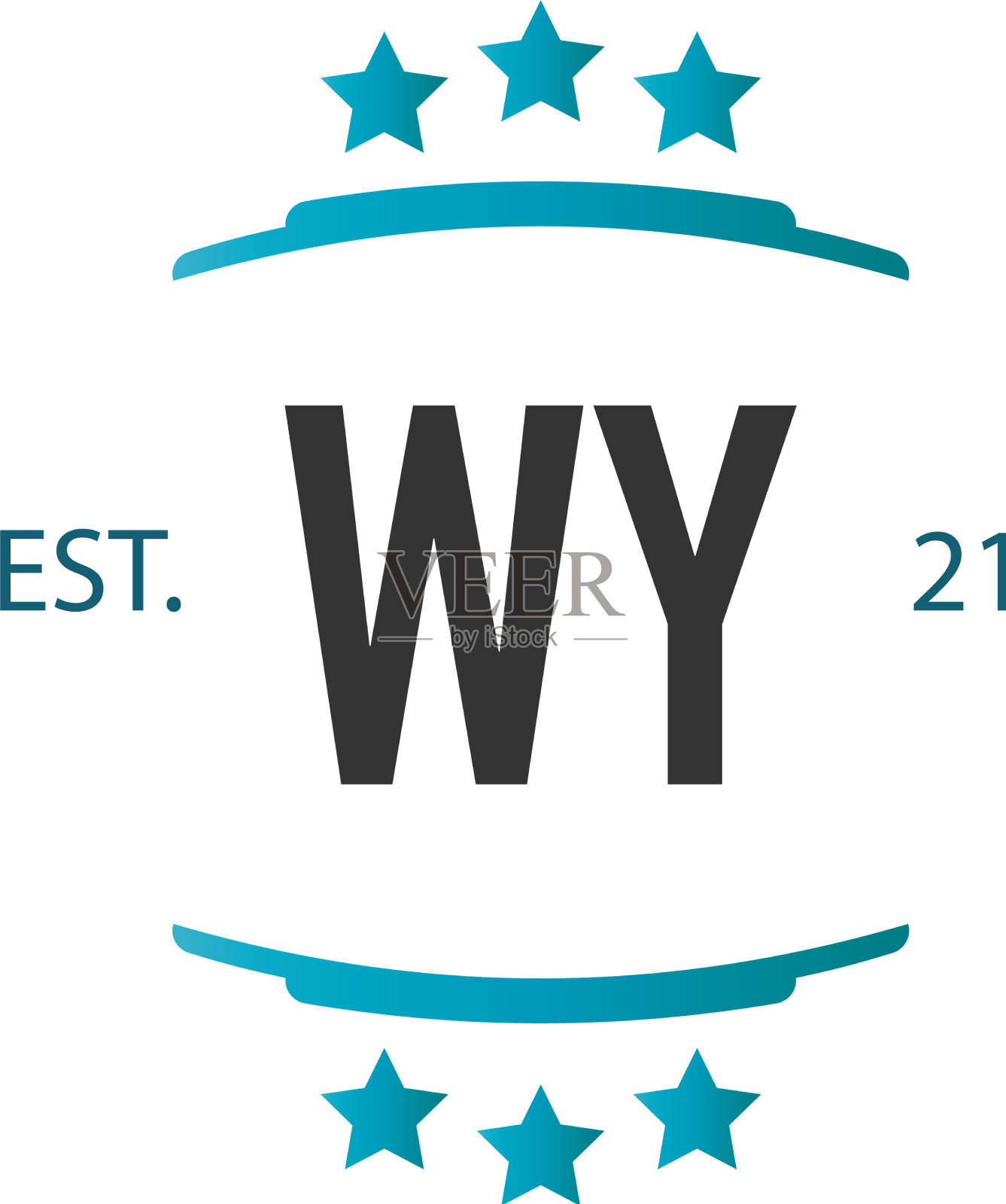 首字母王星创意logo设计插画图片素材