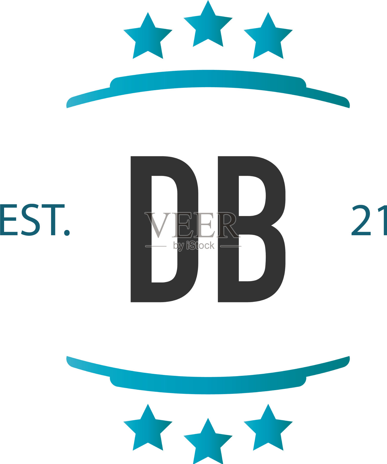 首字母db星创意标志设计插画图片素材