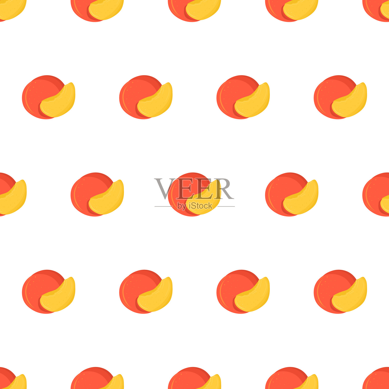 手工绘制的无缝模式与整体和切片插画图片素材