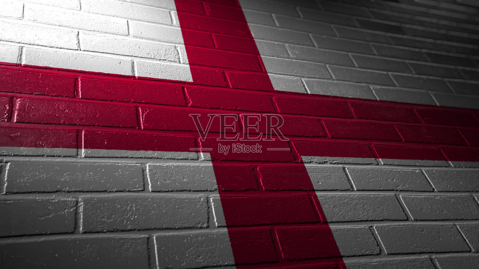 墙上挂着英格兰的国旗照片摄影图片