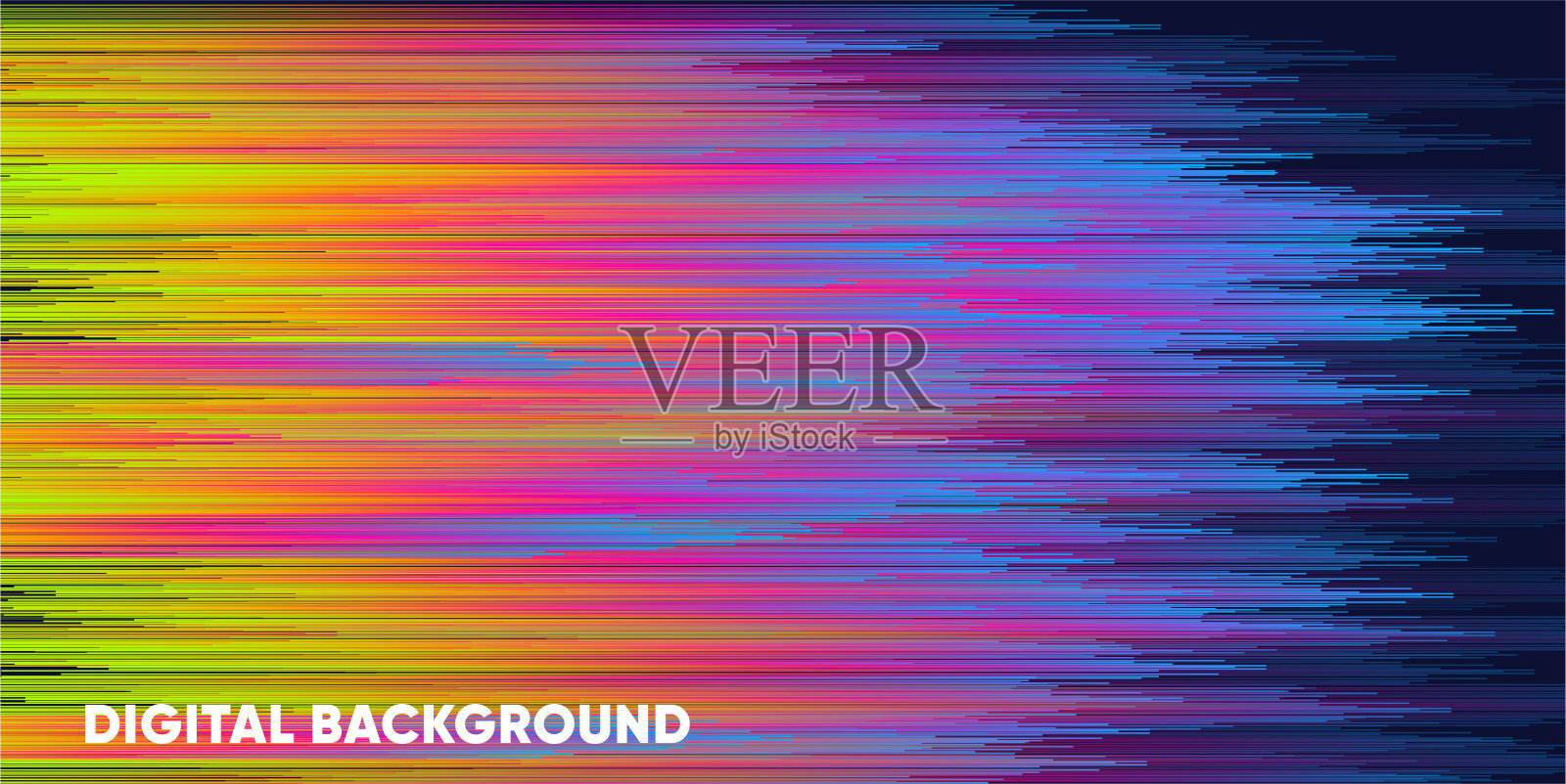 未来主义的霓虹灯故障线。数字艺术抽象矢量背景插画图片素材