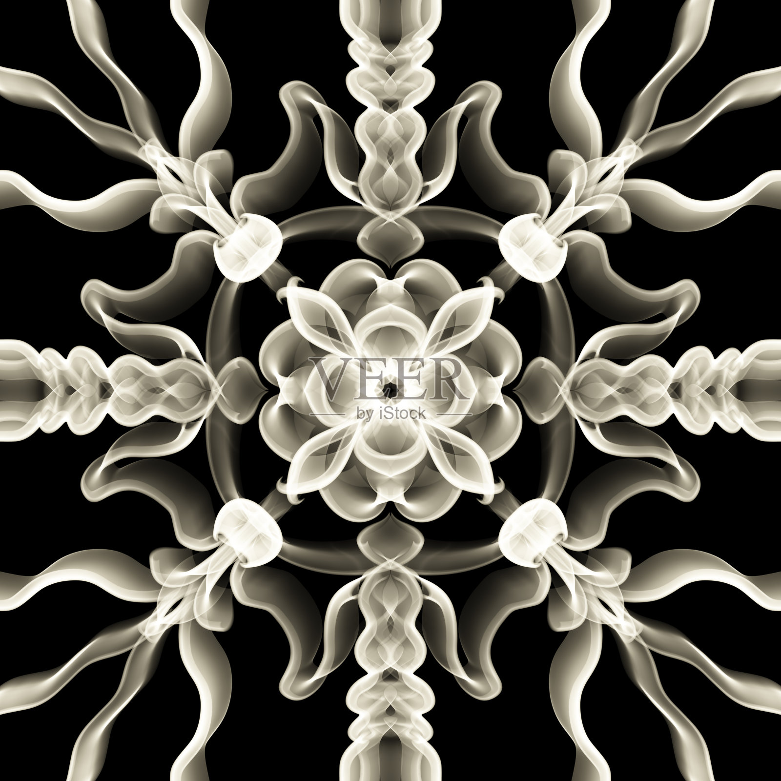 无缝装饰抽象花卉图案在金色插画图片素材