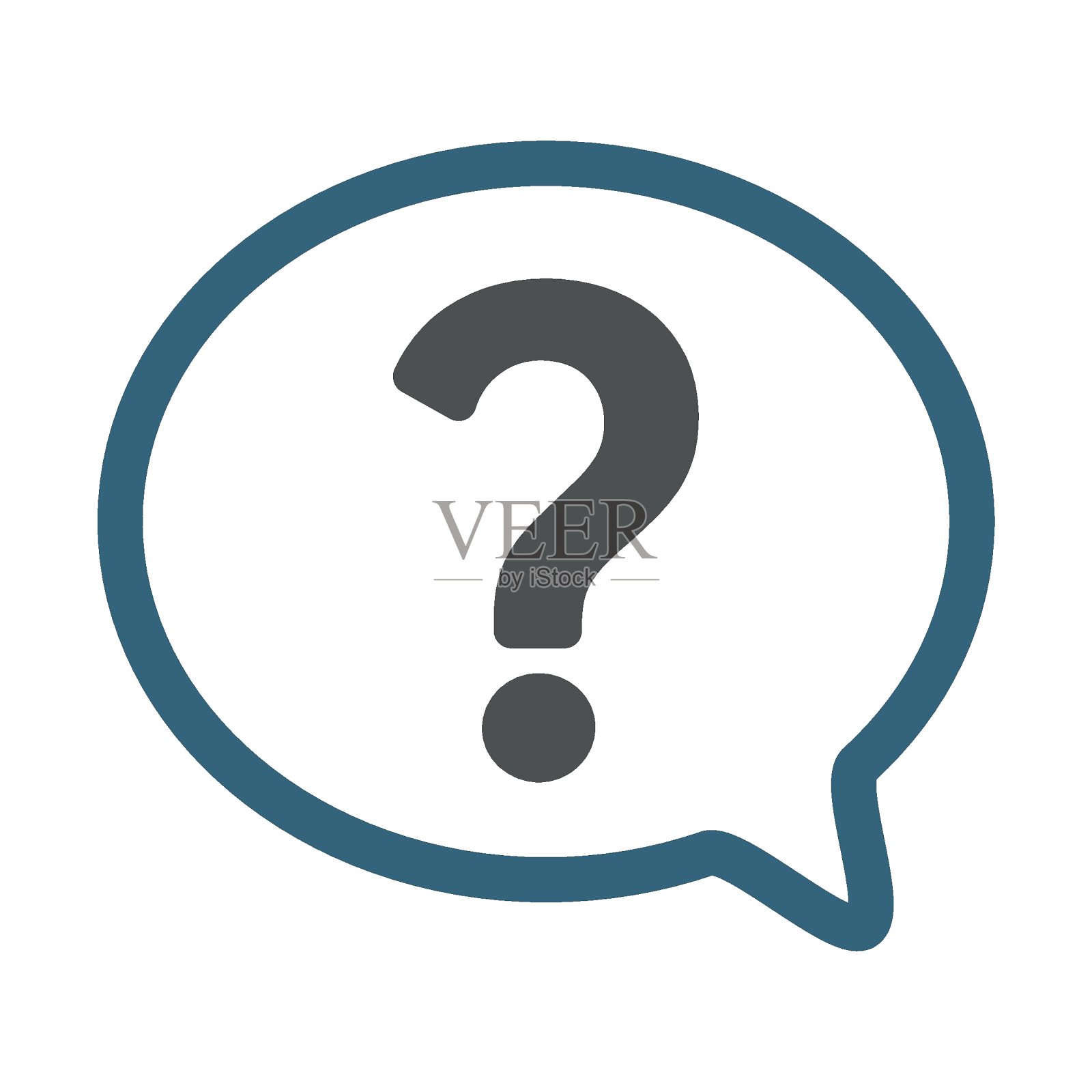 问号语音气泡可编辑白色背景。插画图片素材