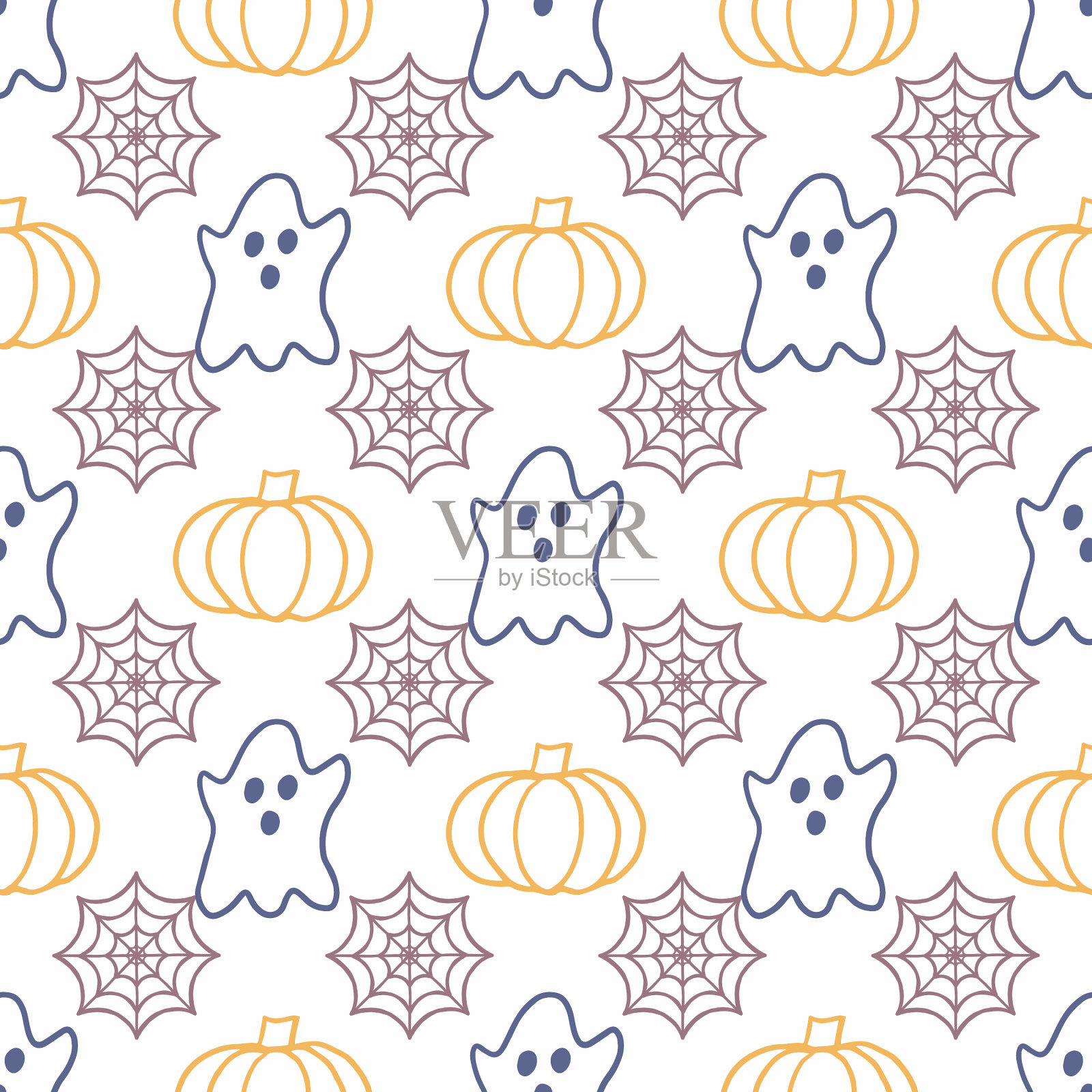 万圣节无缝模式插画图片素材