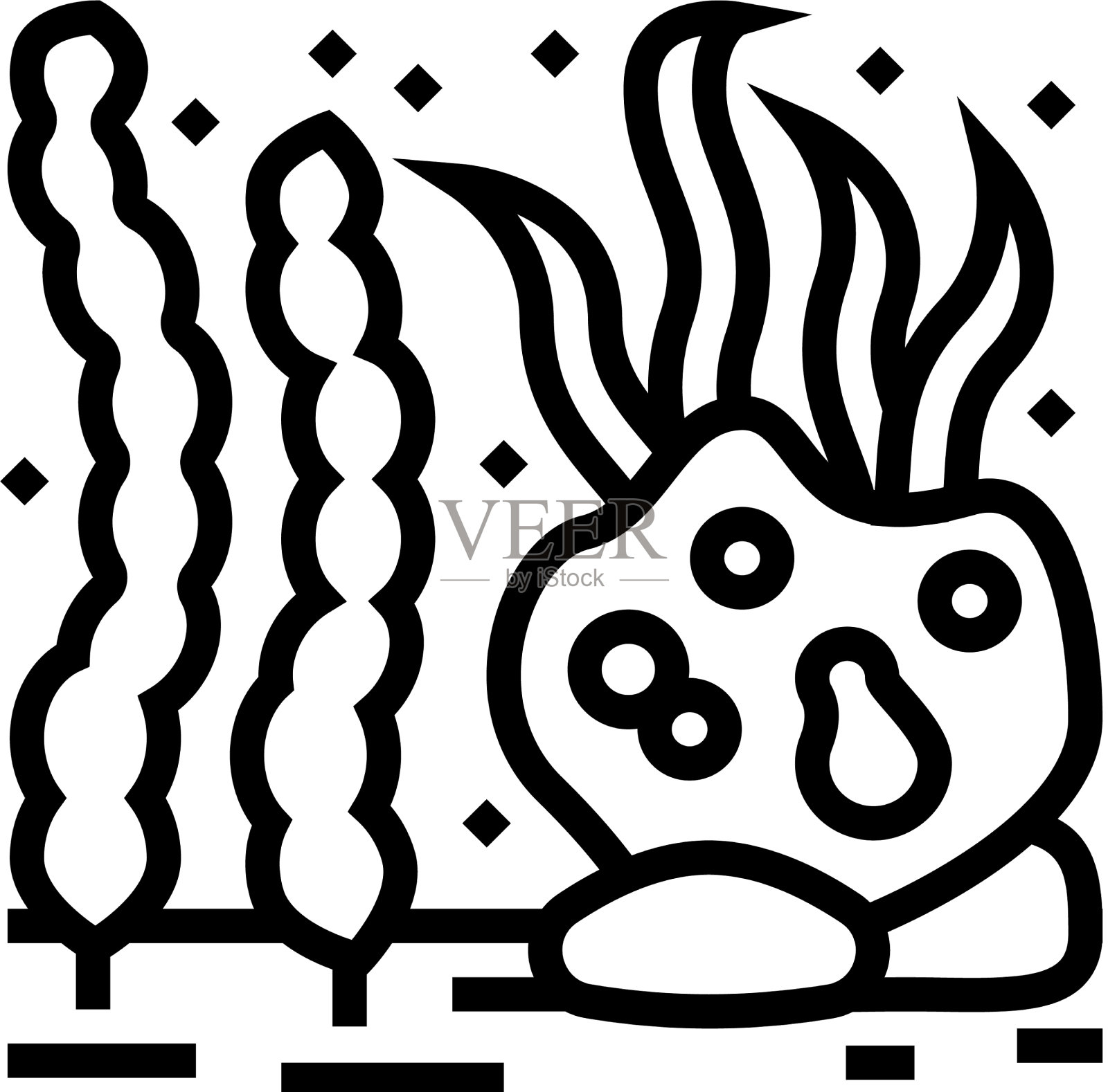 海草线图标设计元素图片