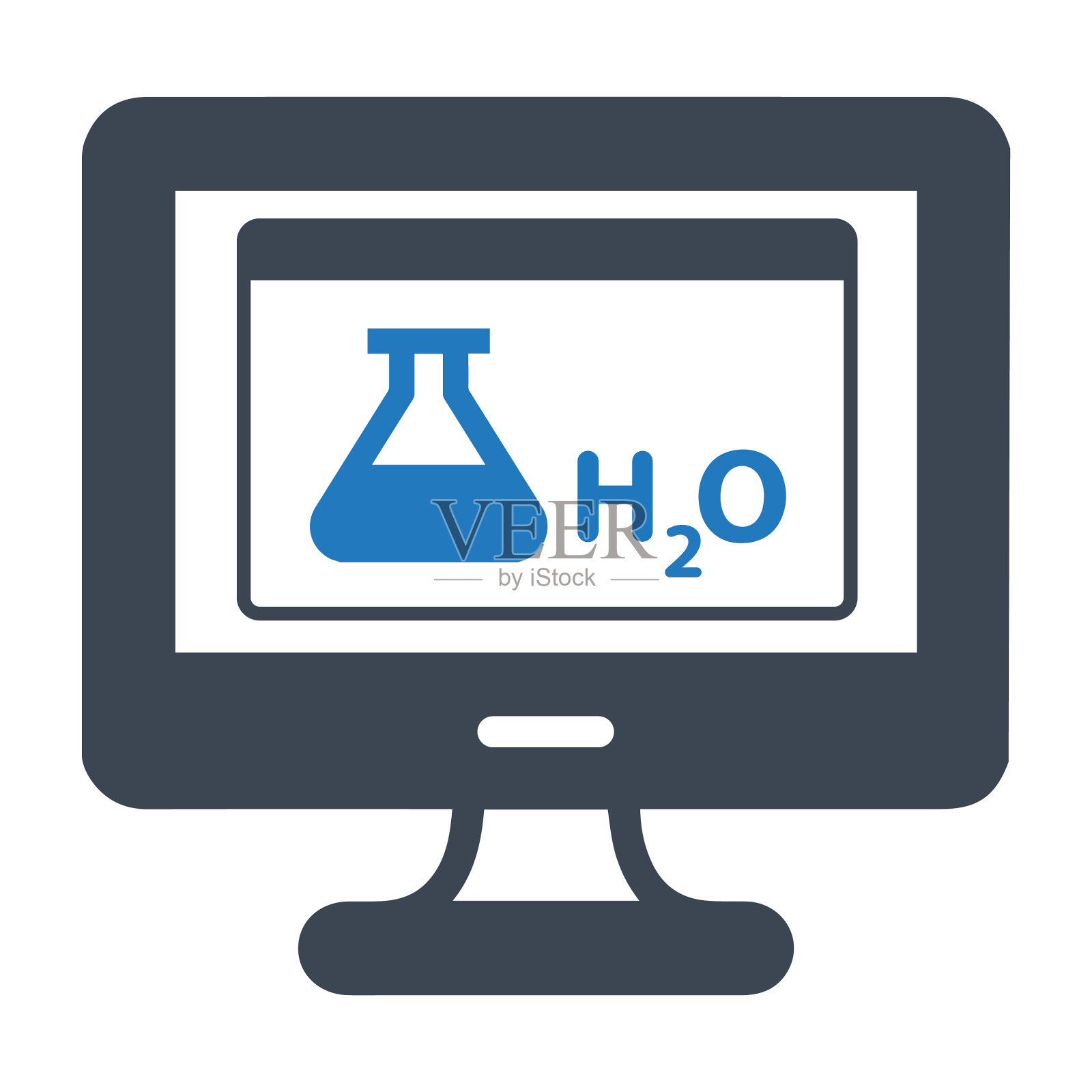 化学，电脑，学习，在线教育的图标插画图片素材