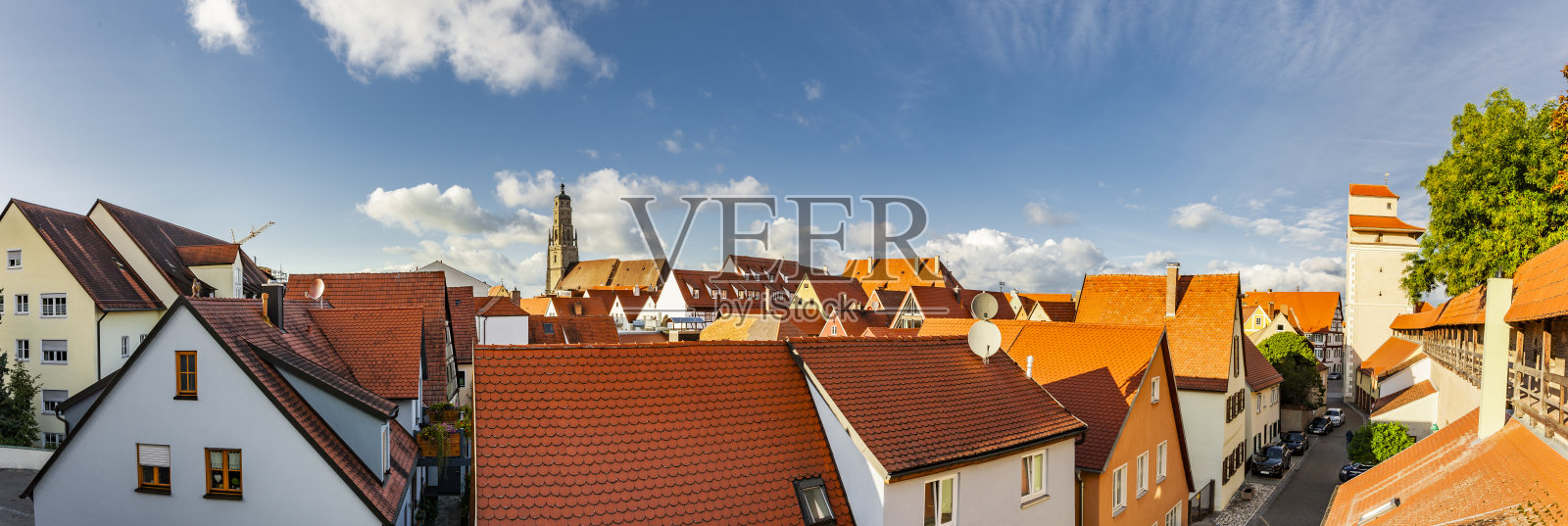 巴伐利亚老城区Nördlingen照片摄影图片