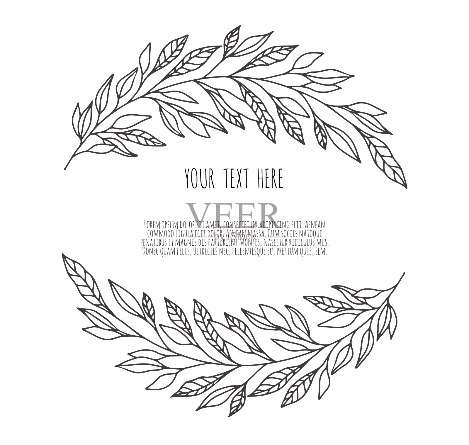 花卉手绘标志模板优雅插画图片素材