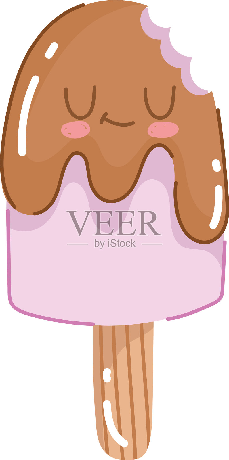 咬过的冰淇淋可爱的设计元素图片