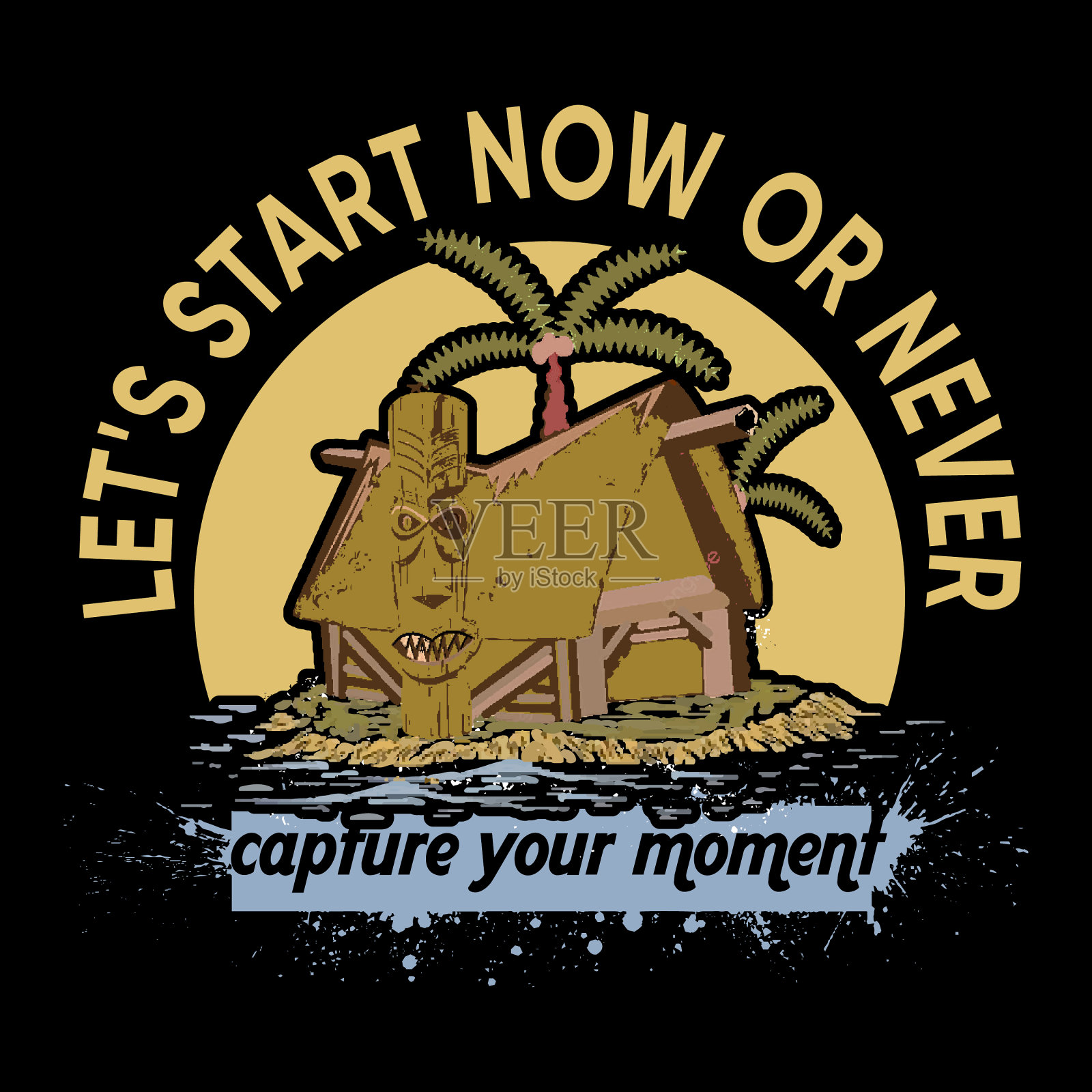 T恤设计模板插画图片素材