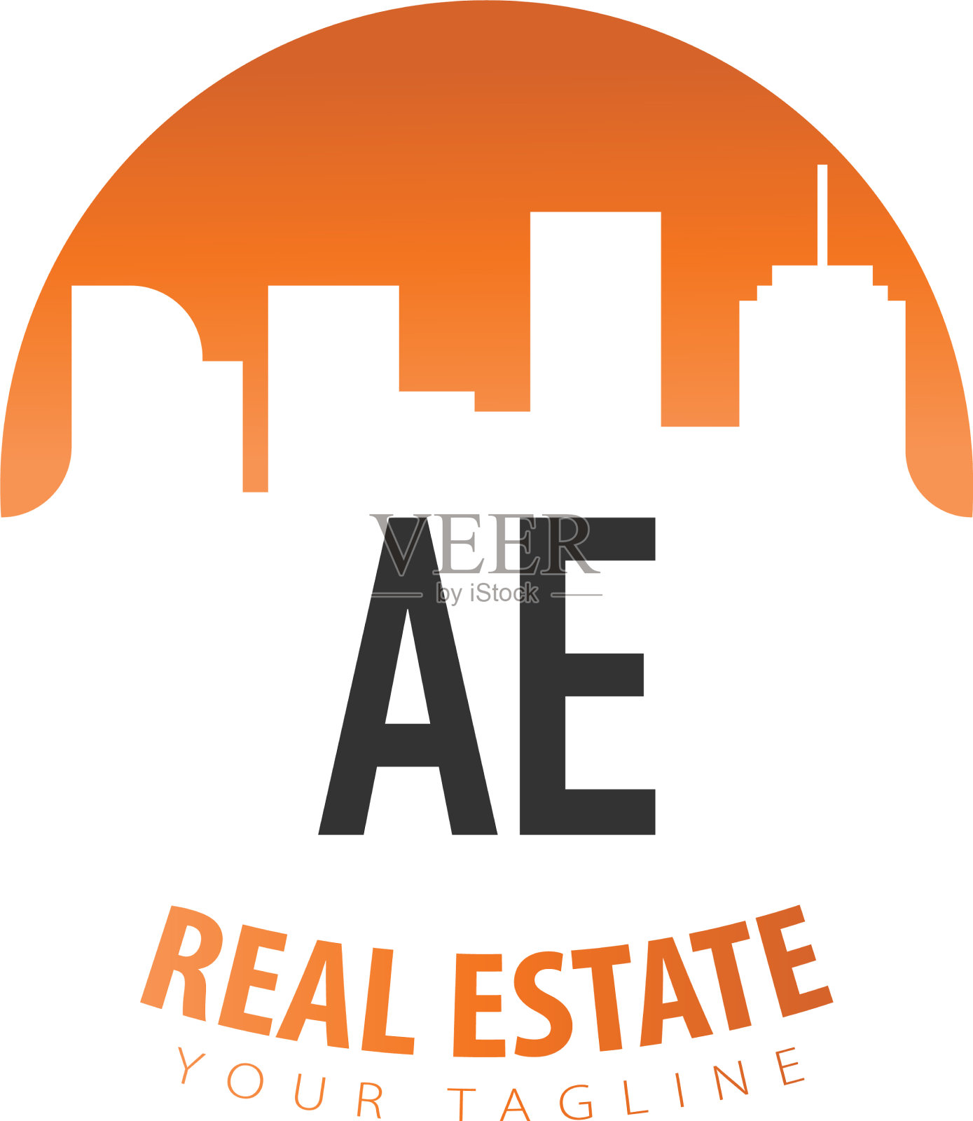 首字母ae房地产创意标志插画图片素材