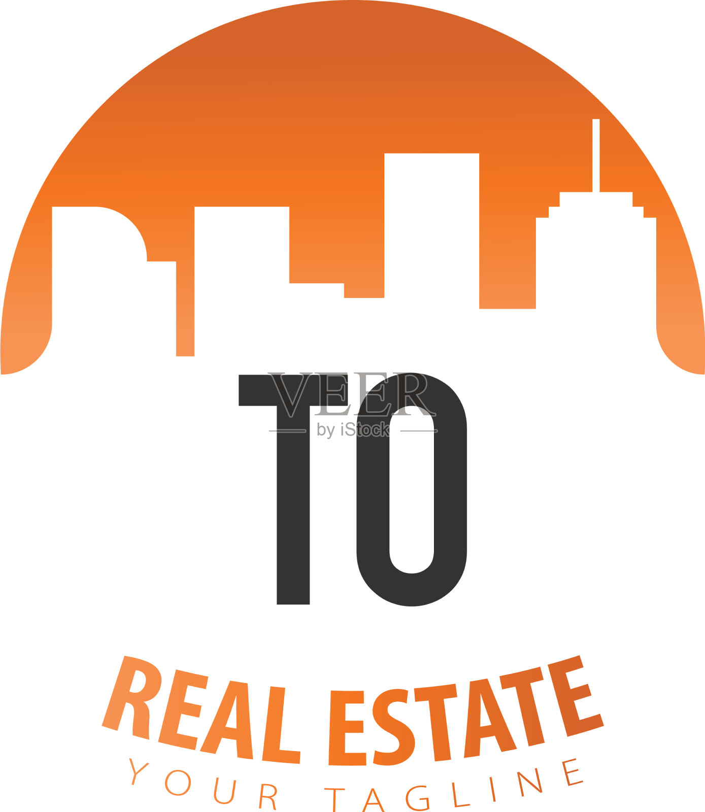 首字母为房地产创意标志插画图片素材