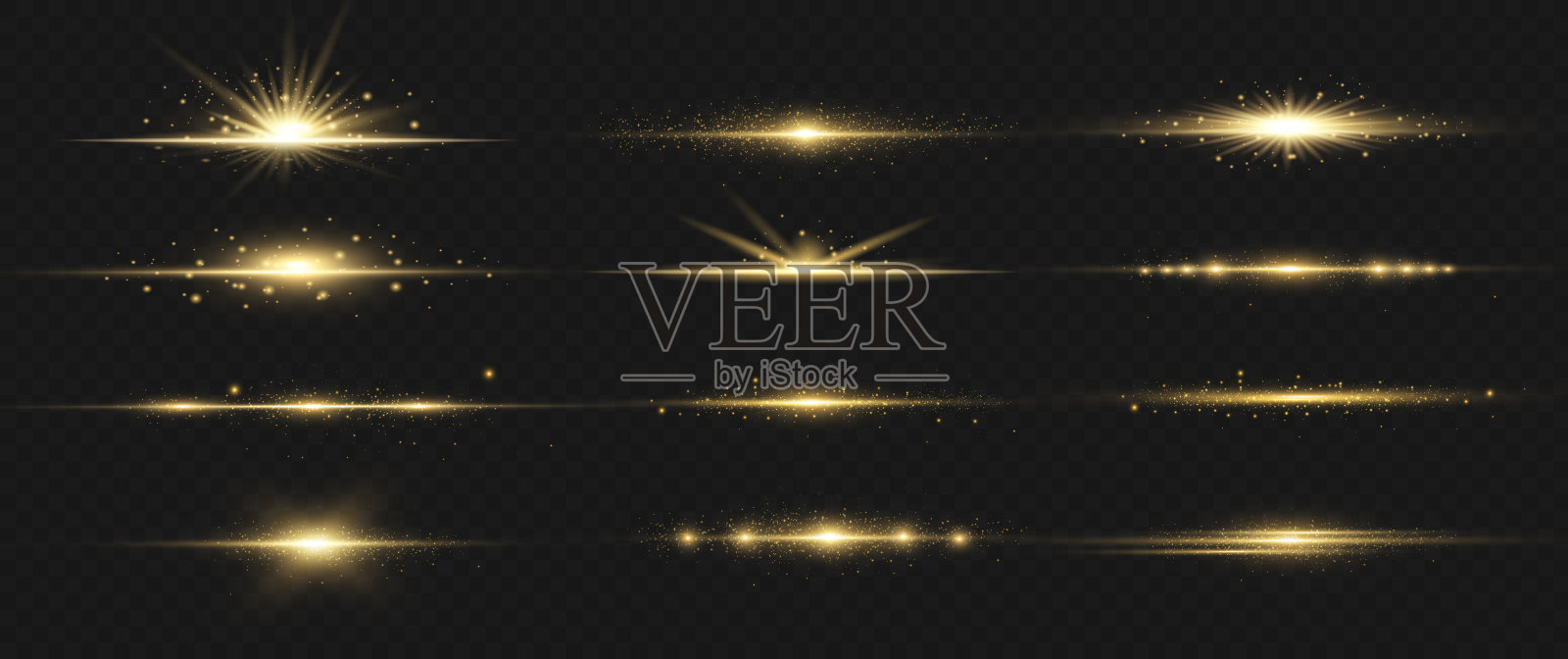 激光，水平光线，黄线。插画图片素材