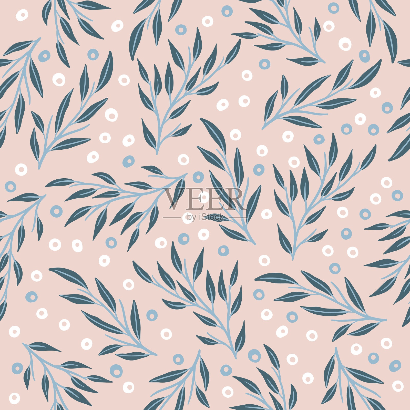 花无缝图案设计的纸插画图片素材