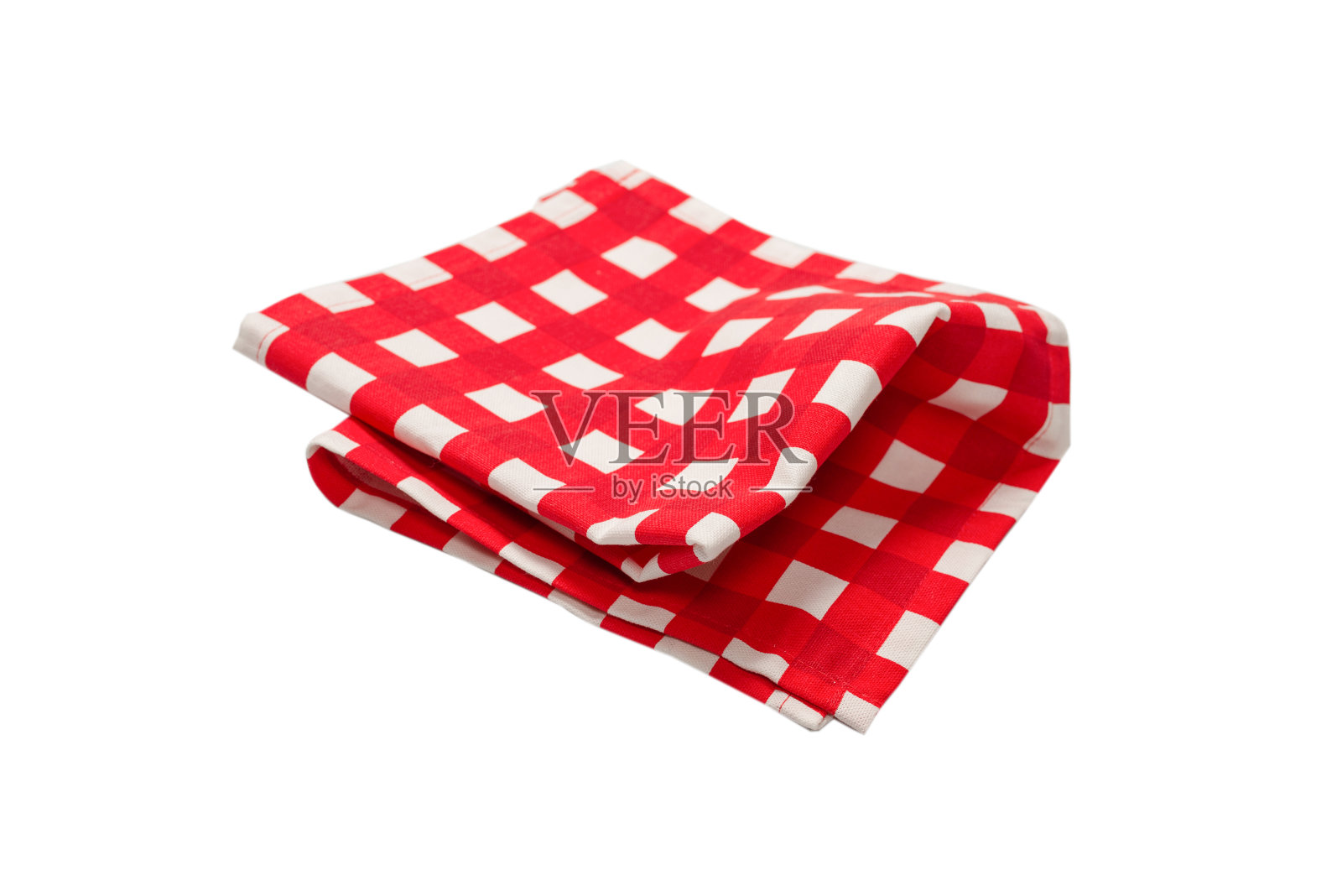 红色的餐巾孤立在白色的背景上。照片摄影图片