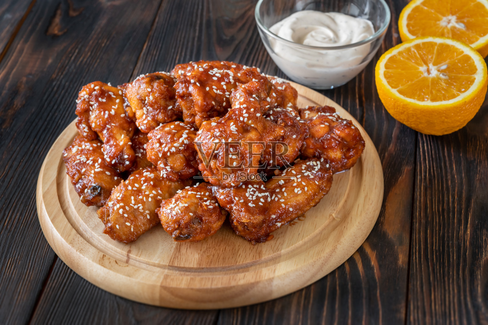 橙汁鸡翅照片摄影图片