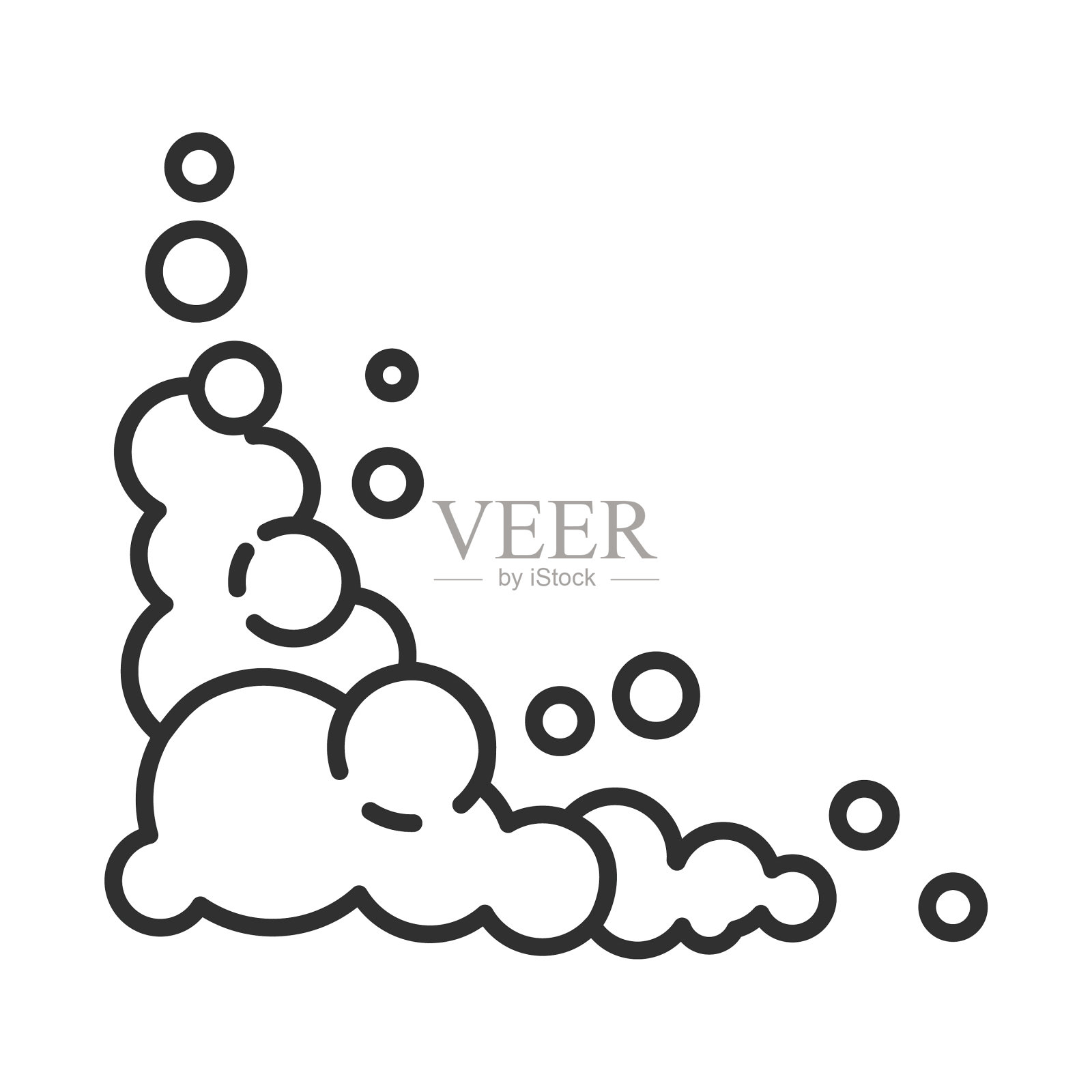 肥皂泡沫云与泡沫平线设计元素图片