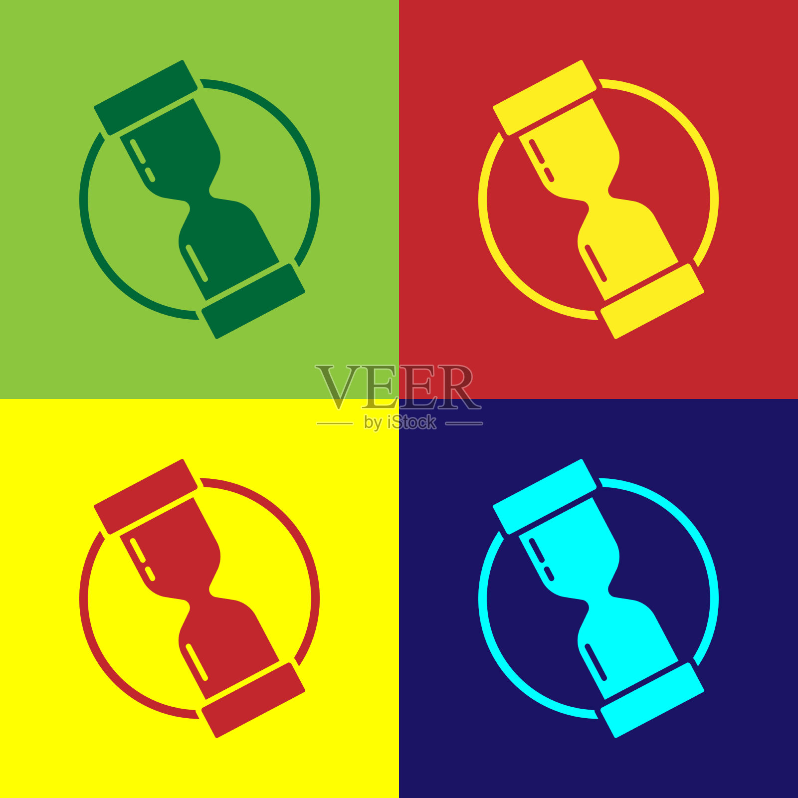 流行艺术老沙漏与流沙图标图标素材