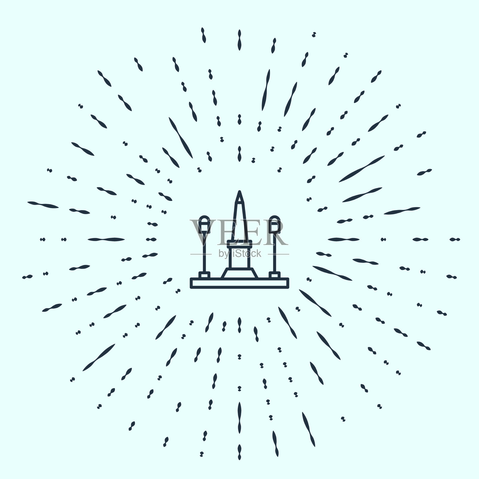 法国巴黎协和广场黑线插画图片素材